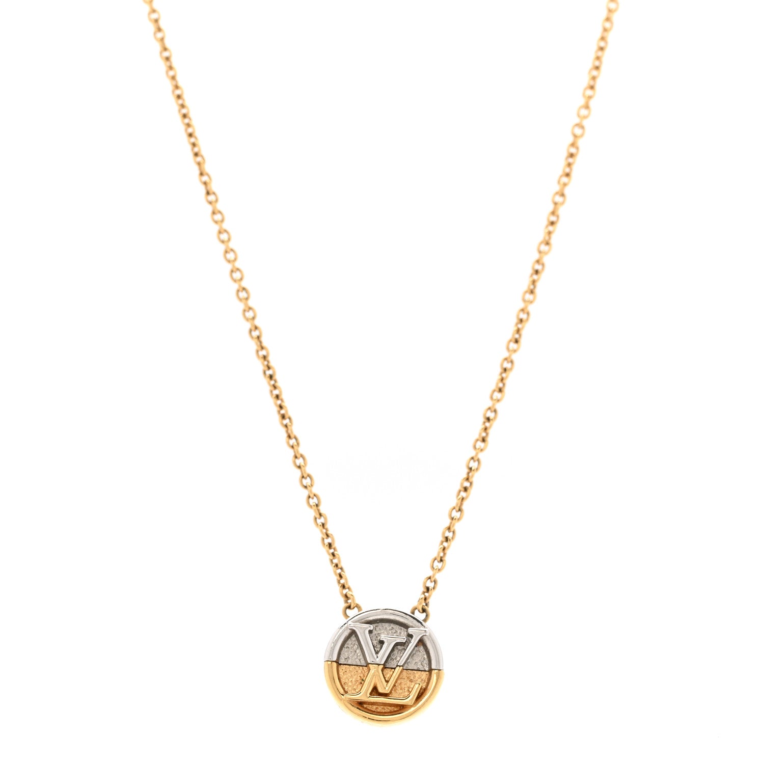 Metal L to V Necklace Gold Silver