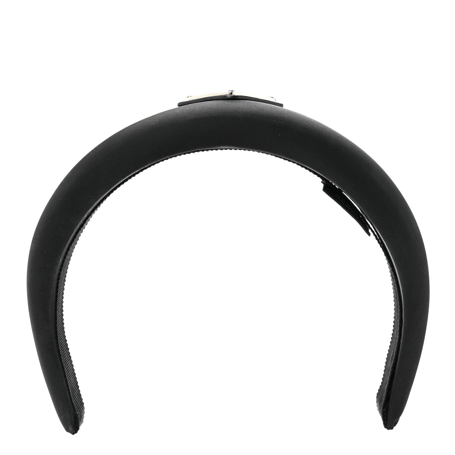 Re-Nylon Metal Triangle Logo Headband Black