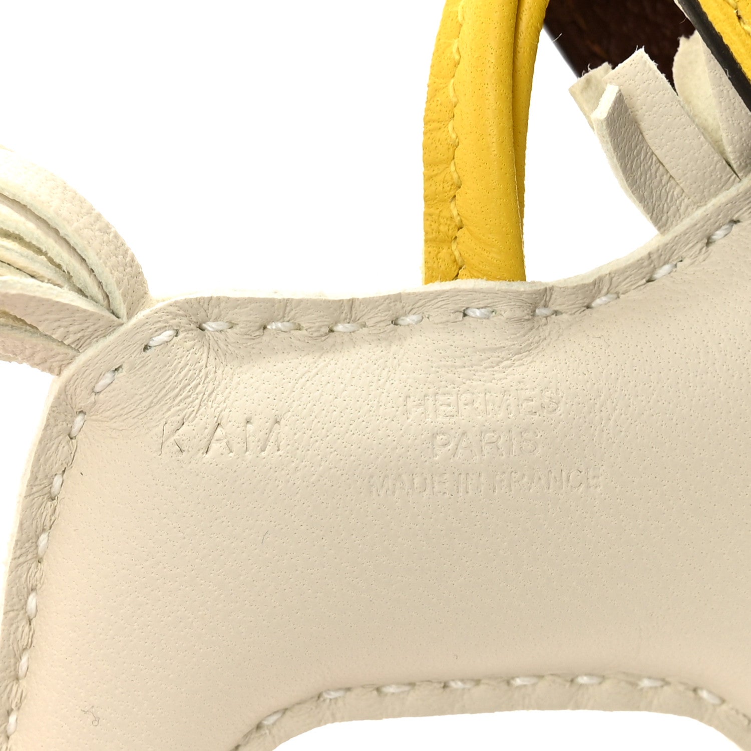 Milo Lambskin Grigri Rodeo Robeo 24 Bag Charm PM Craie Terre Jaune De Naples