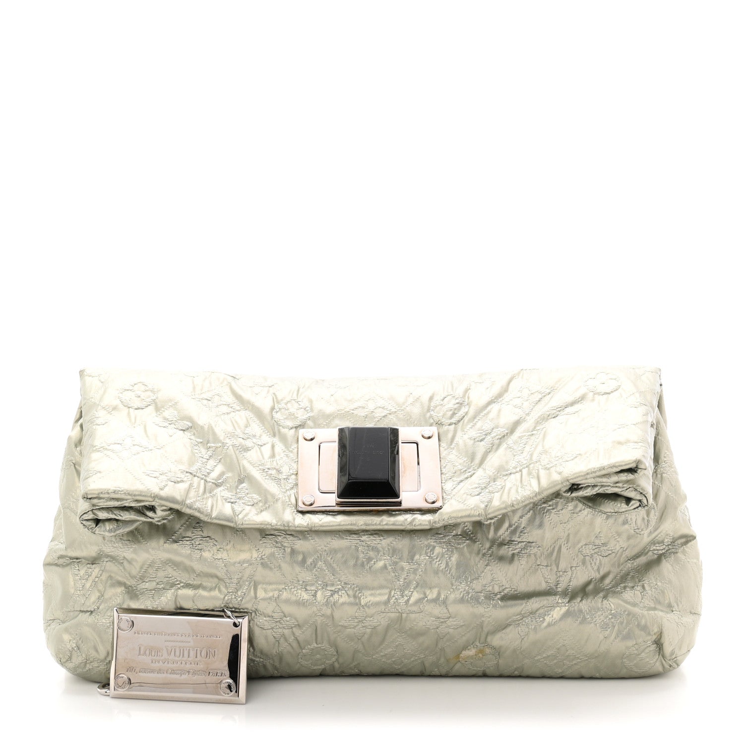 Jacquard Quilted Monogram Altair Clutch Argent