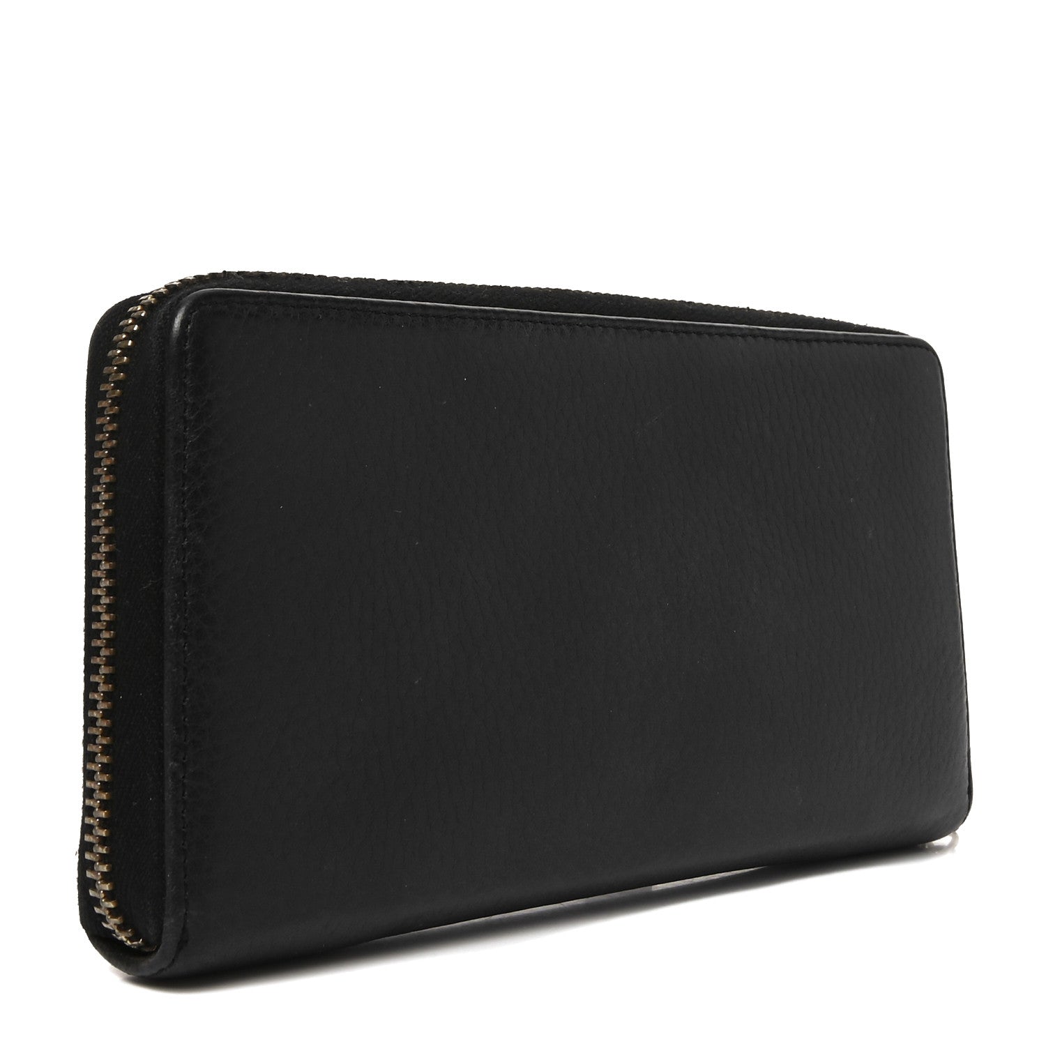 Pebbled Calfskin Soho Zip Around Wallet Black