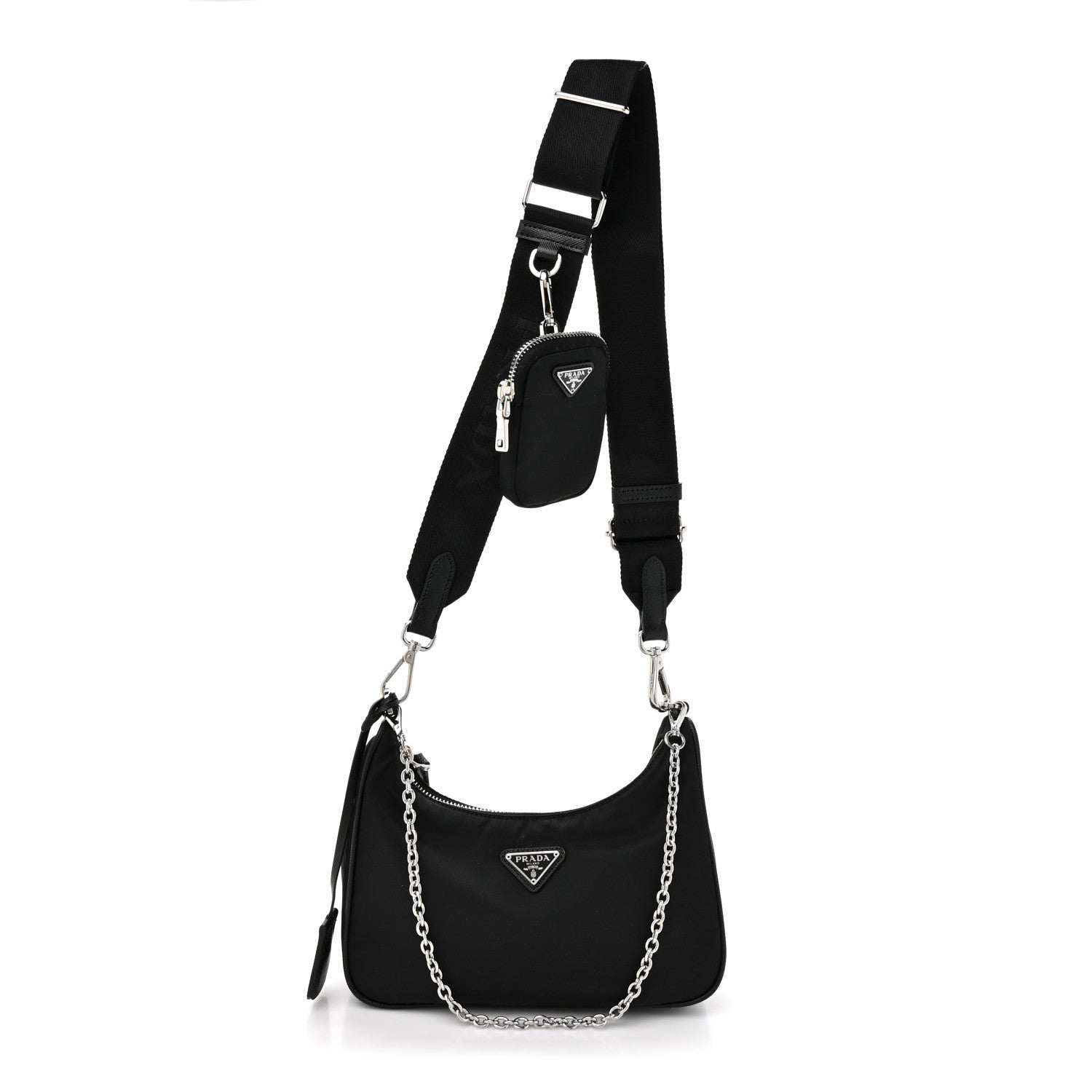 Re-Nylon Saffiano Re-Edition 2005 Shoulder Bag Black