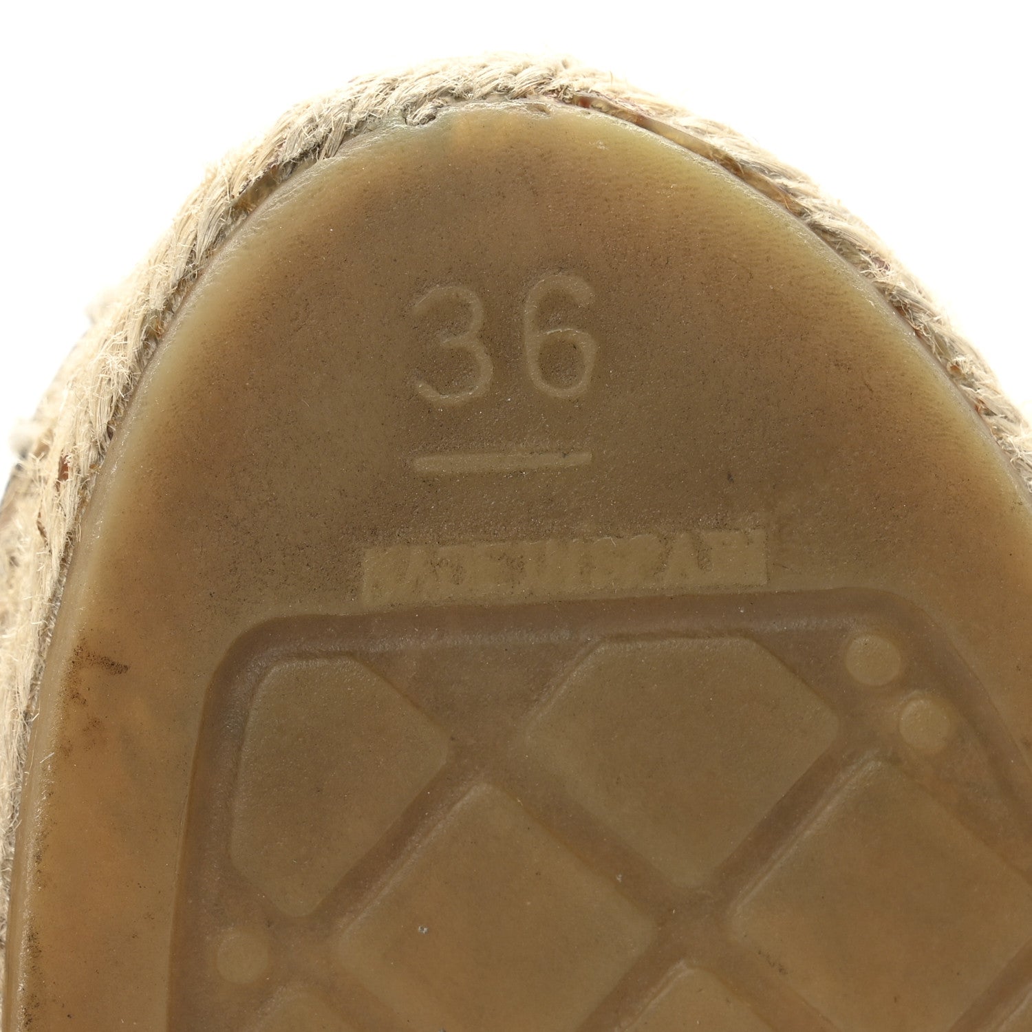 Patent Calfskin Metallic Goatskin CC Espadrilles 36 Black Silver