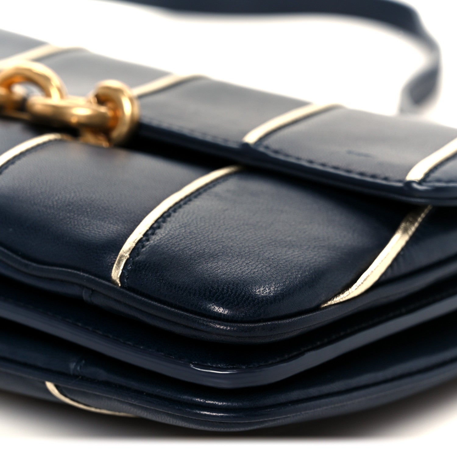 Lambskin Quilted Le Maillon Satchel Marine