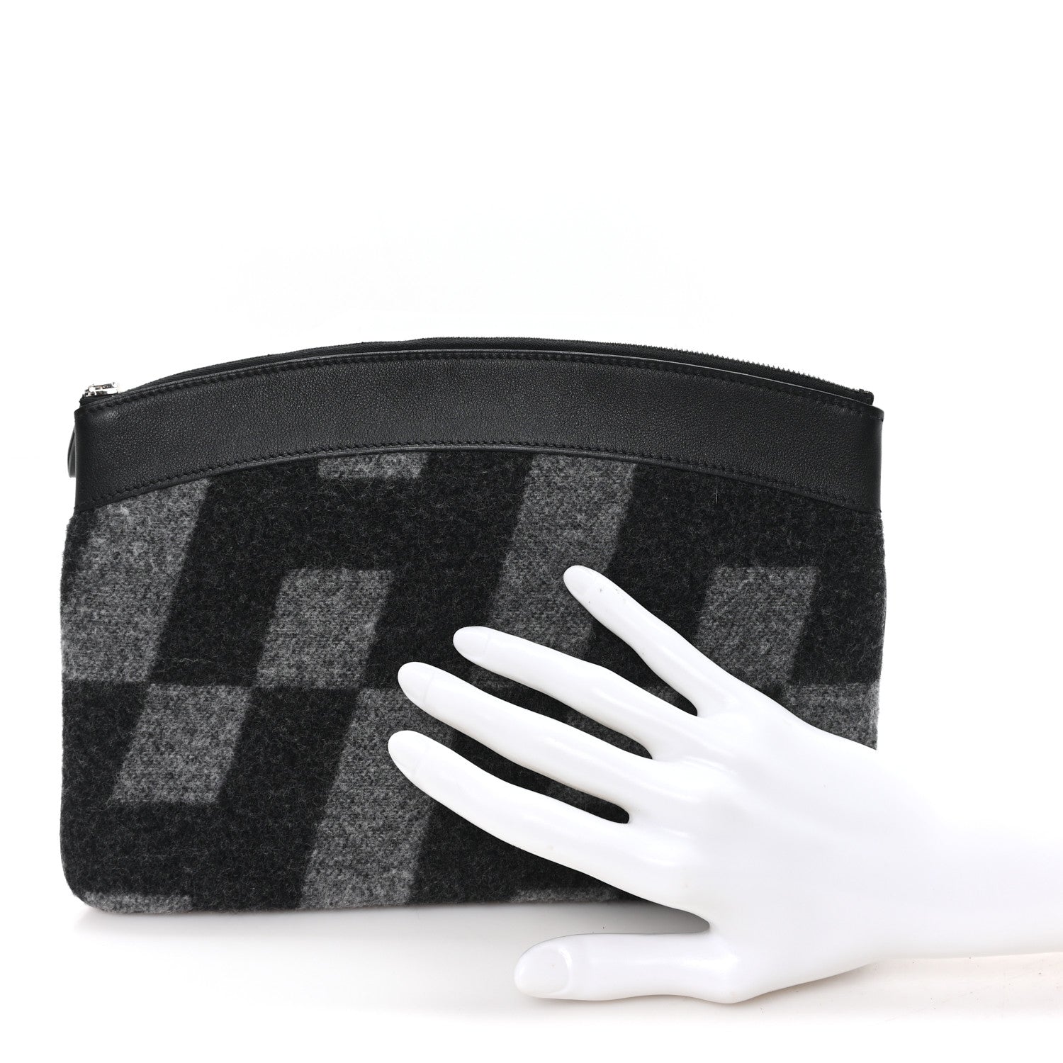 Cashmere Sac Bazar Pouch PM Black Grey