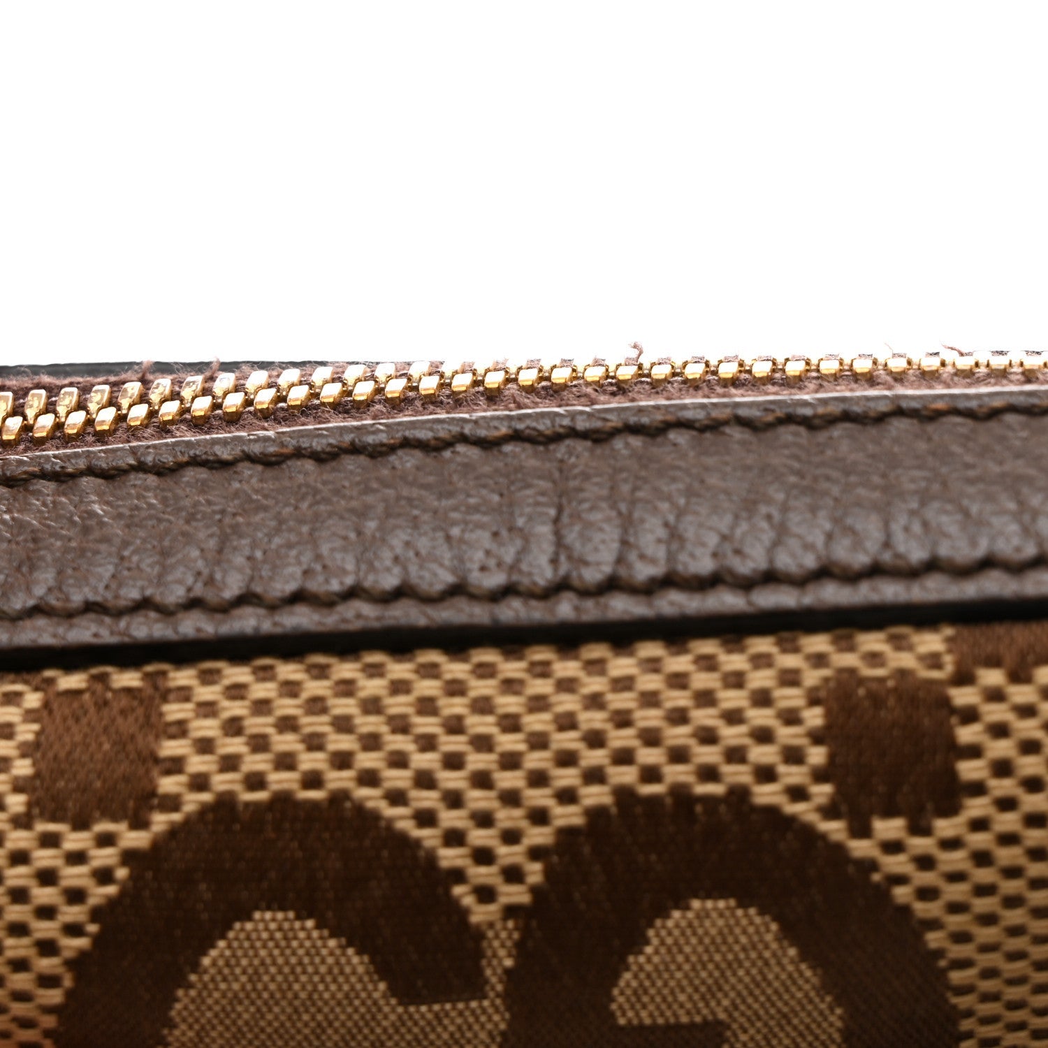 Monogram Jumbo GG Textured Dollar Calfskin Web Messenger Shoulder Bag Camel Ebony New Acero
