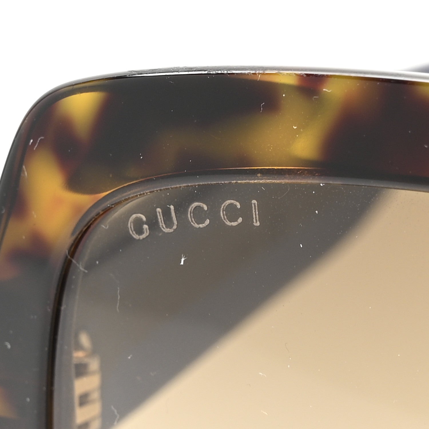 Acetate Square Frame Web Glitter Sunglasses GG0036S Brown Blue