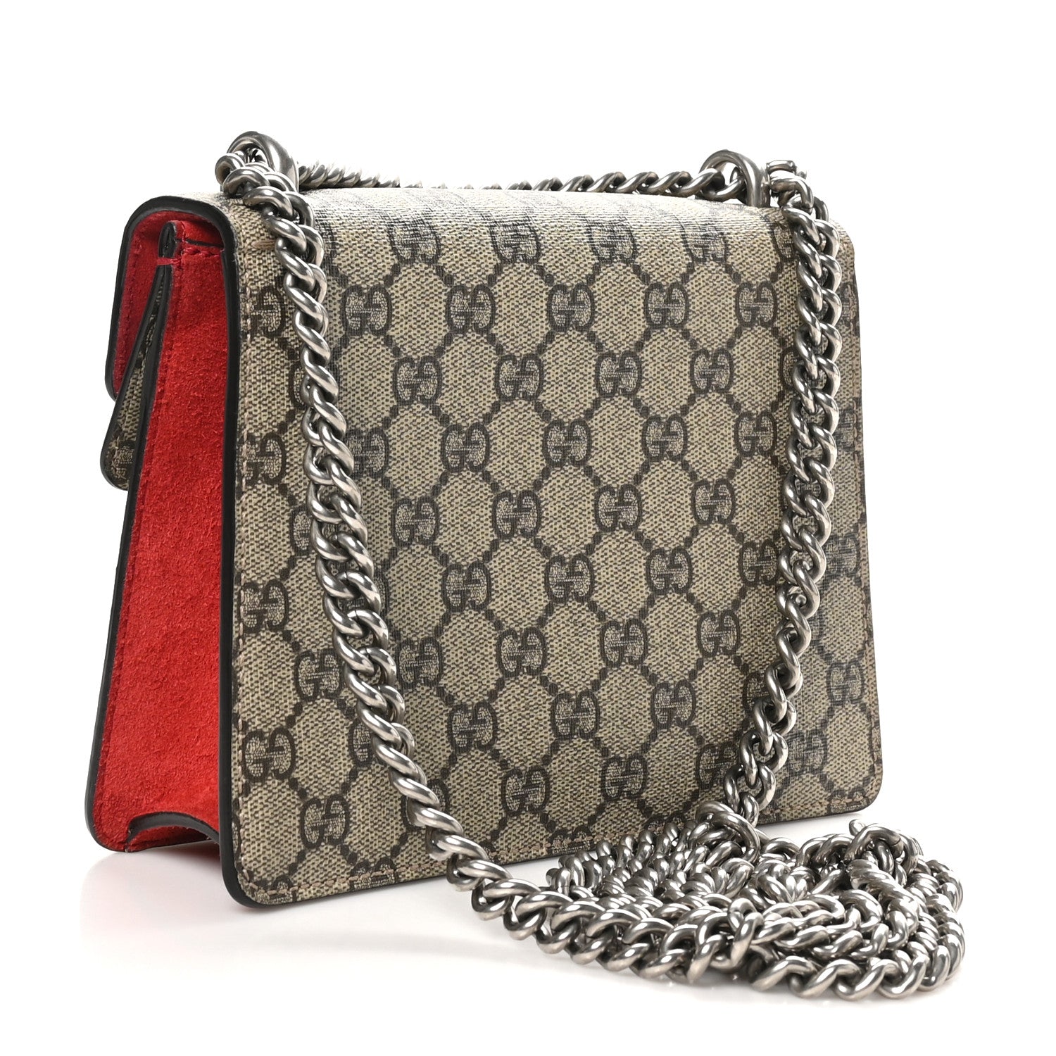 GG Supreme Monogram Mini Dionysus Shoulder Bag Hibiscus Red