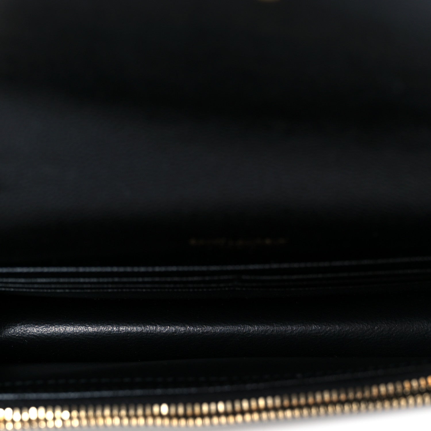 Grain De Poudre Matelasse Chevron Monogram Envelope Chain Wallet Black