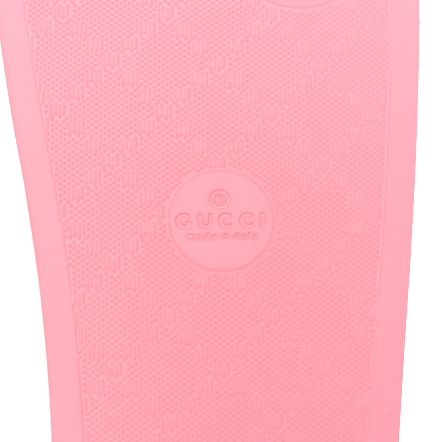 Rubber GG Monogram Perforated Womens Slide Sandals 36 Rose Box