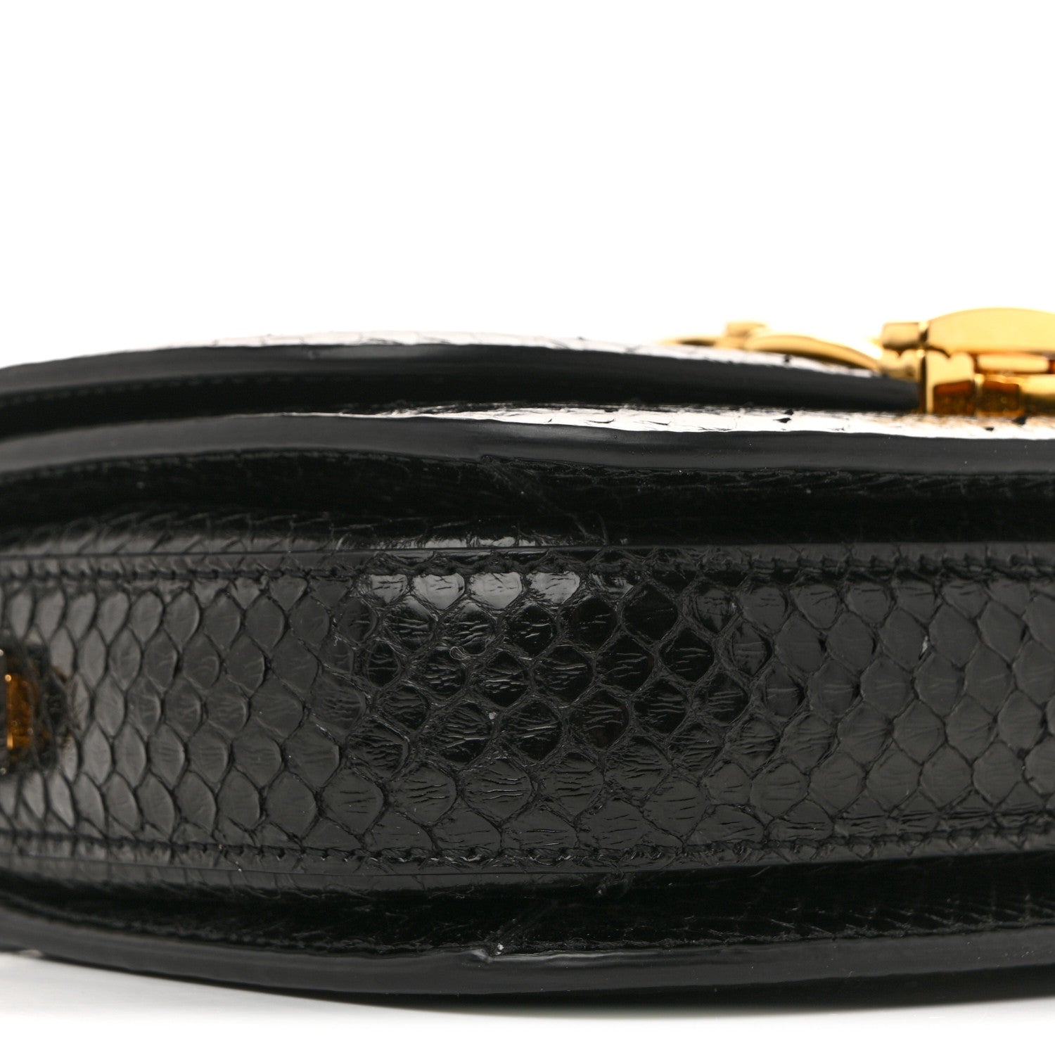 Snakeskin Mini Sylvie 1969 Messenger Bag Black