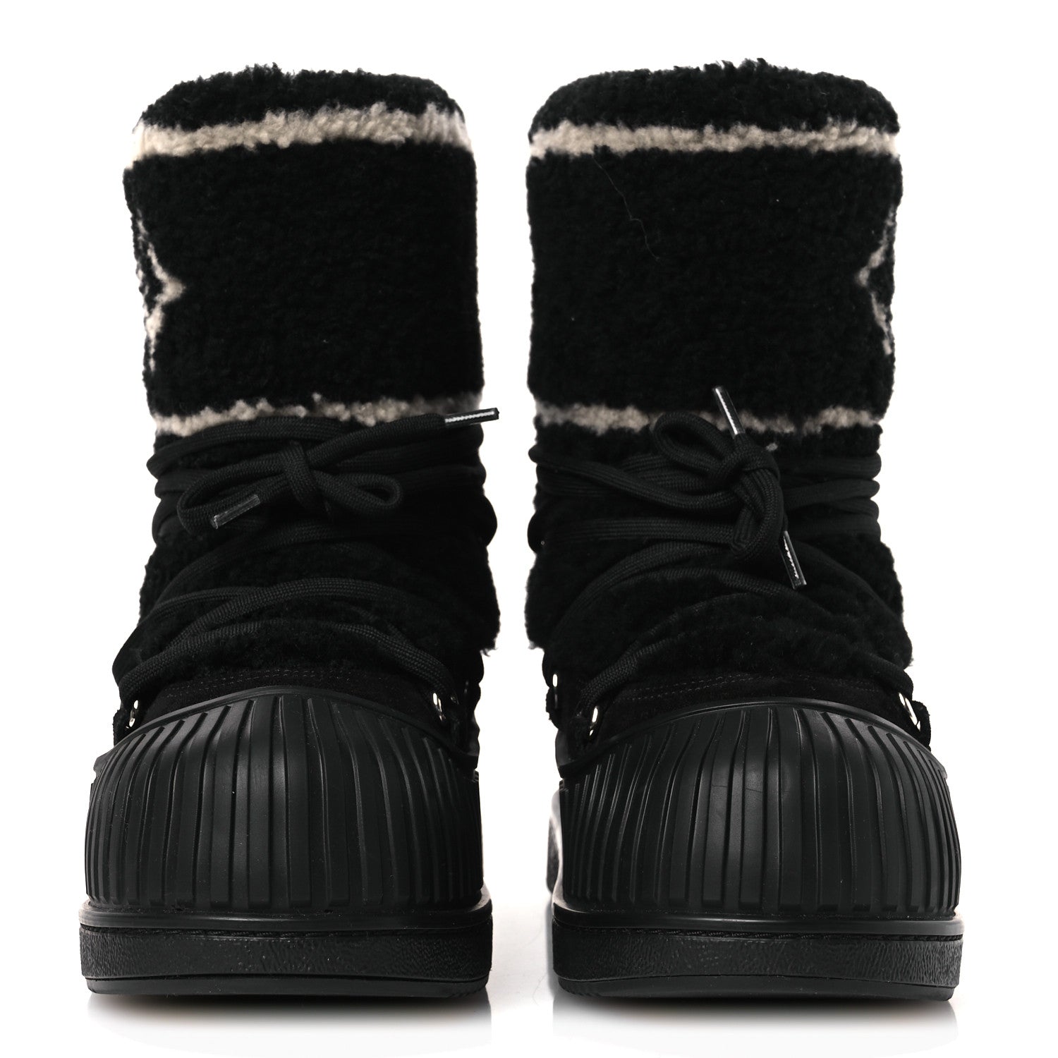 Suede Shearling Polar Flat Half Boots 40 Black