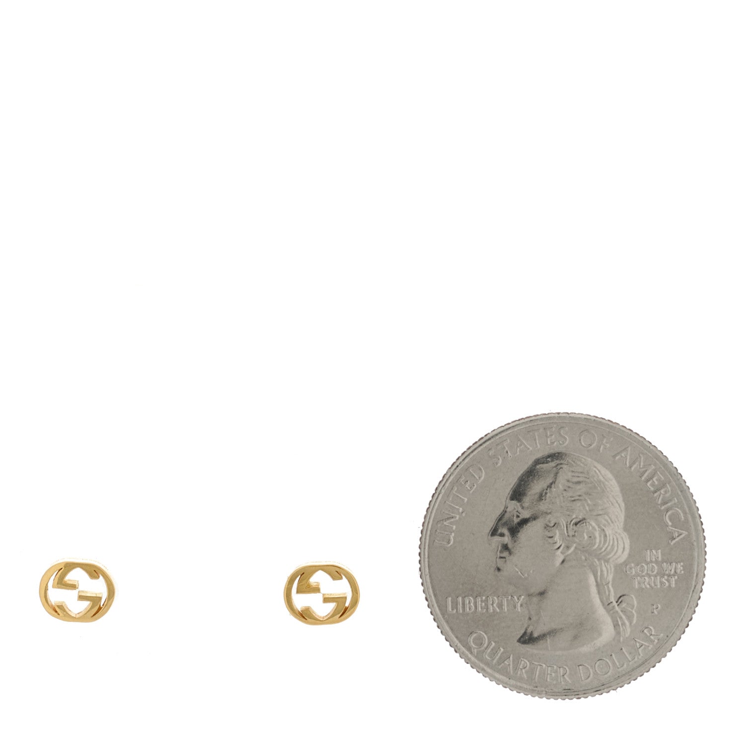 18K Yellow Gold Interlocking G Stud Earrings