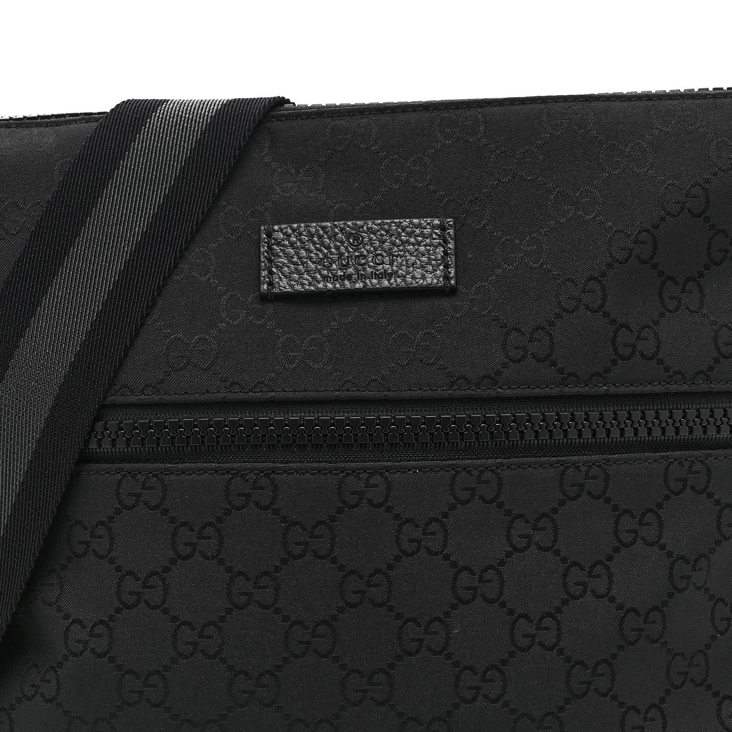 Nylon Monogram Small Flat Messenger Bag Black