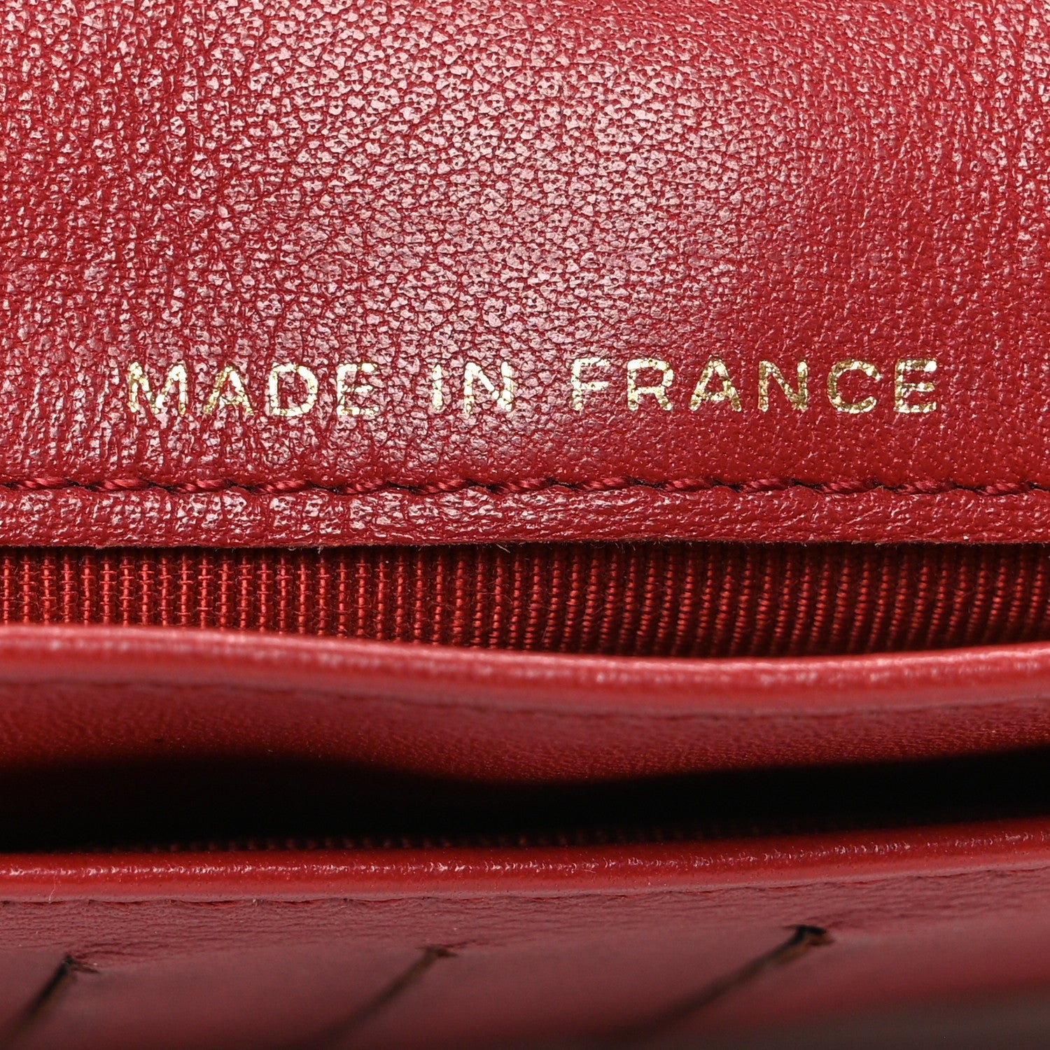 Aged Calfskin Quilted Reissue 2.55 Yen Wallet Red
