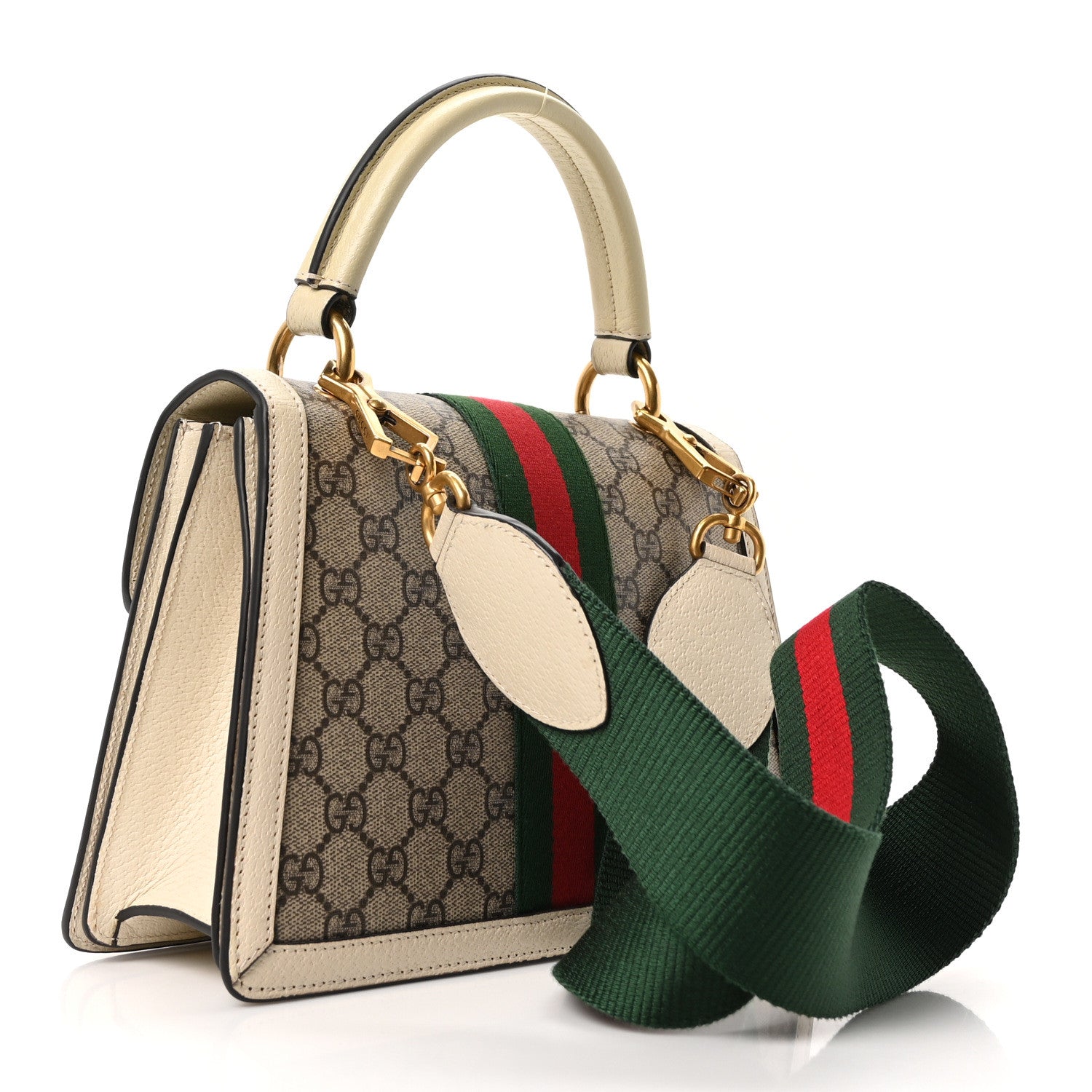 GG Supreme Monogram Small Queen Margaret Top Handle Bag White