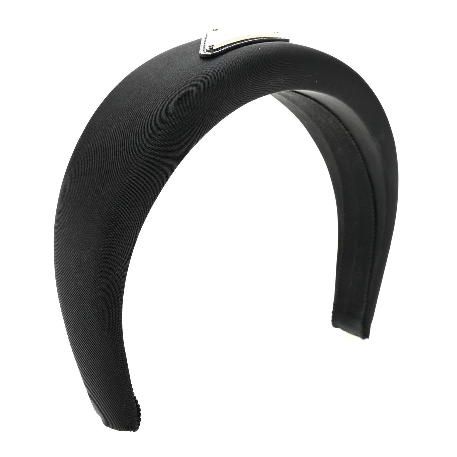 Re-Nylon Metal Triangle Logo Headband Black