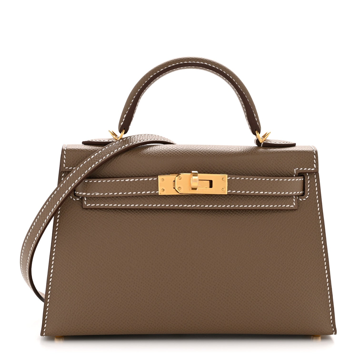 Epsom Mini Kelly Sellier 20 Etoupe