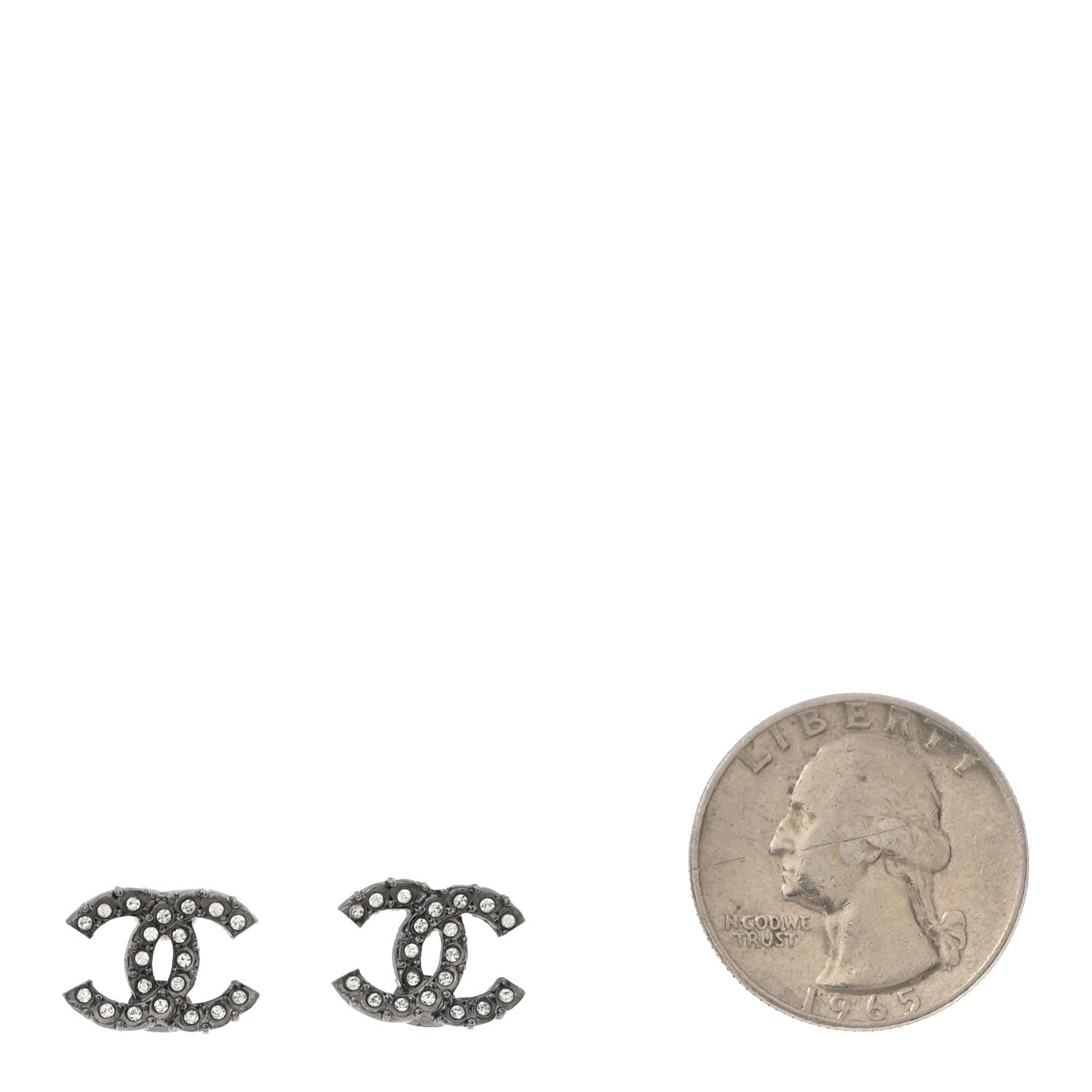 Crystal CC Earrings Silver