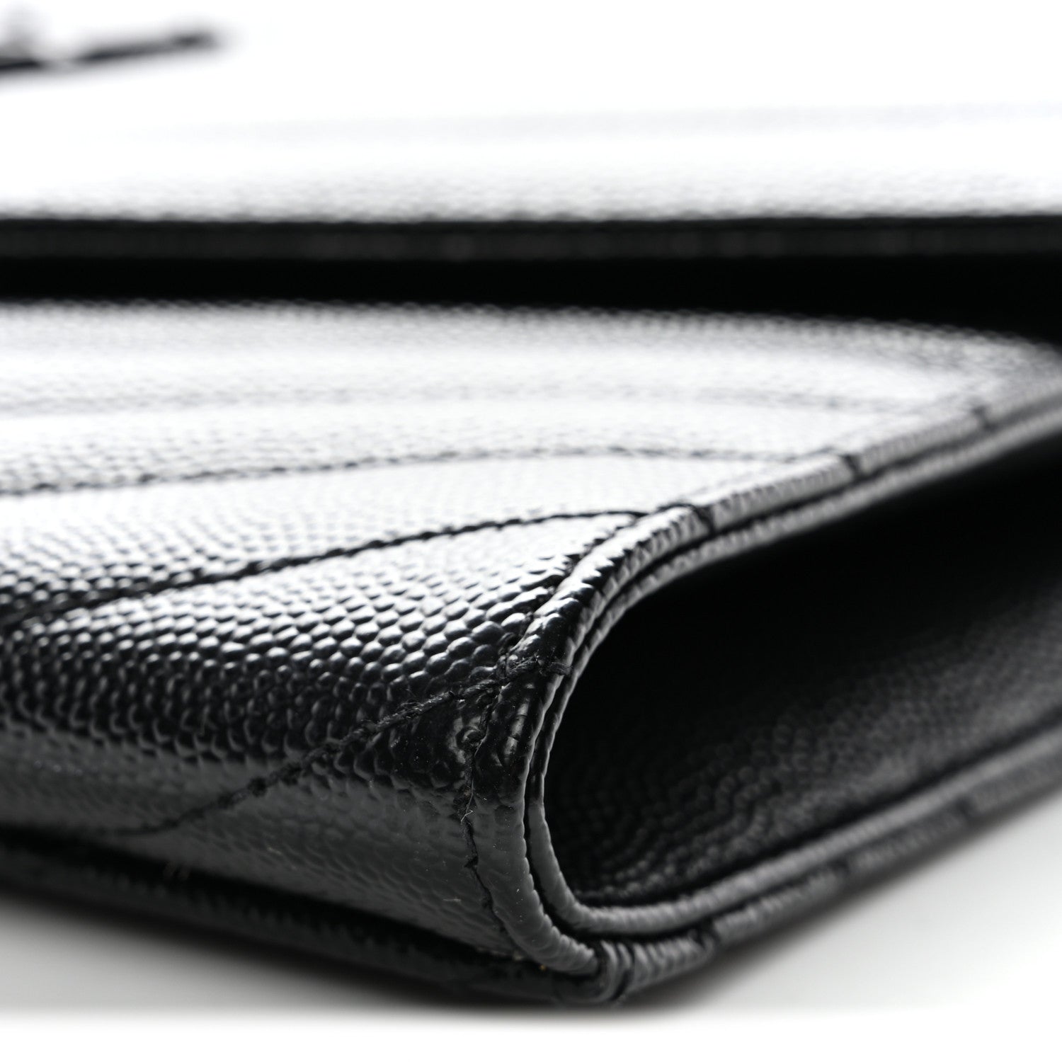 Grain De Poudre Matelasse Chevron Monogram Monochrome Envelope Clutch Black