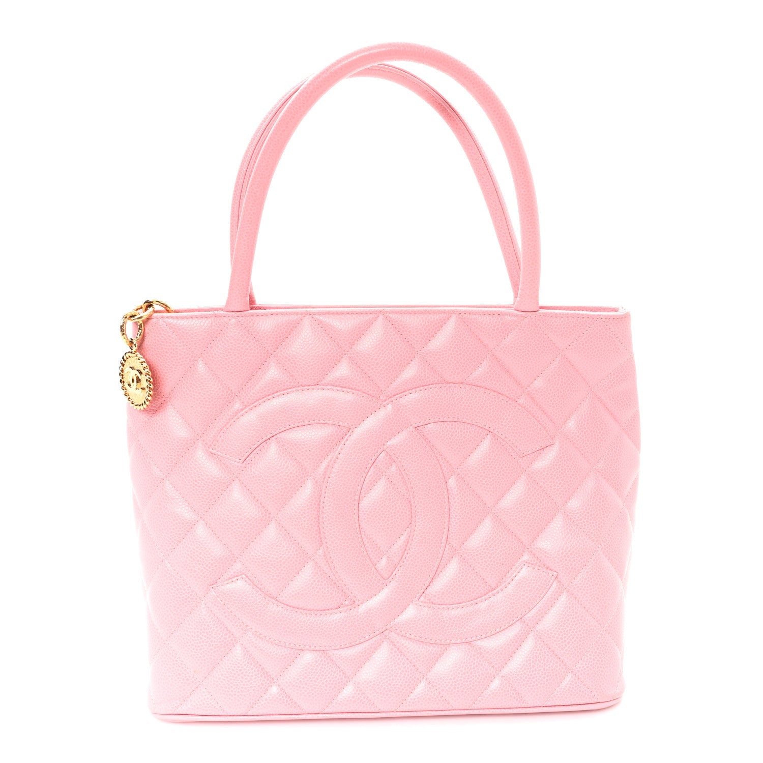 Caviar Quilted Medallion Tote Light Pink