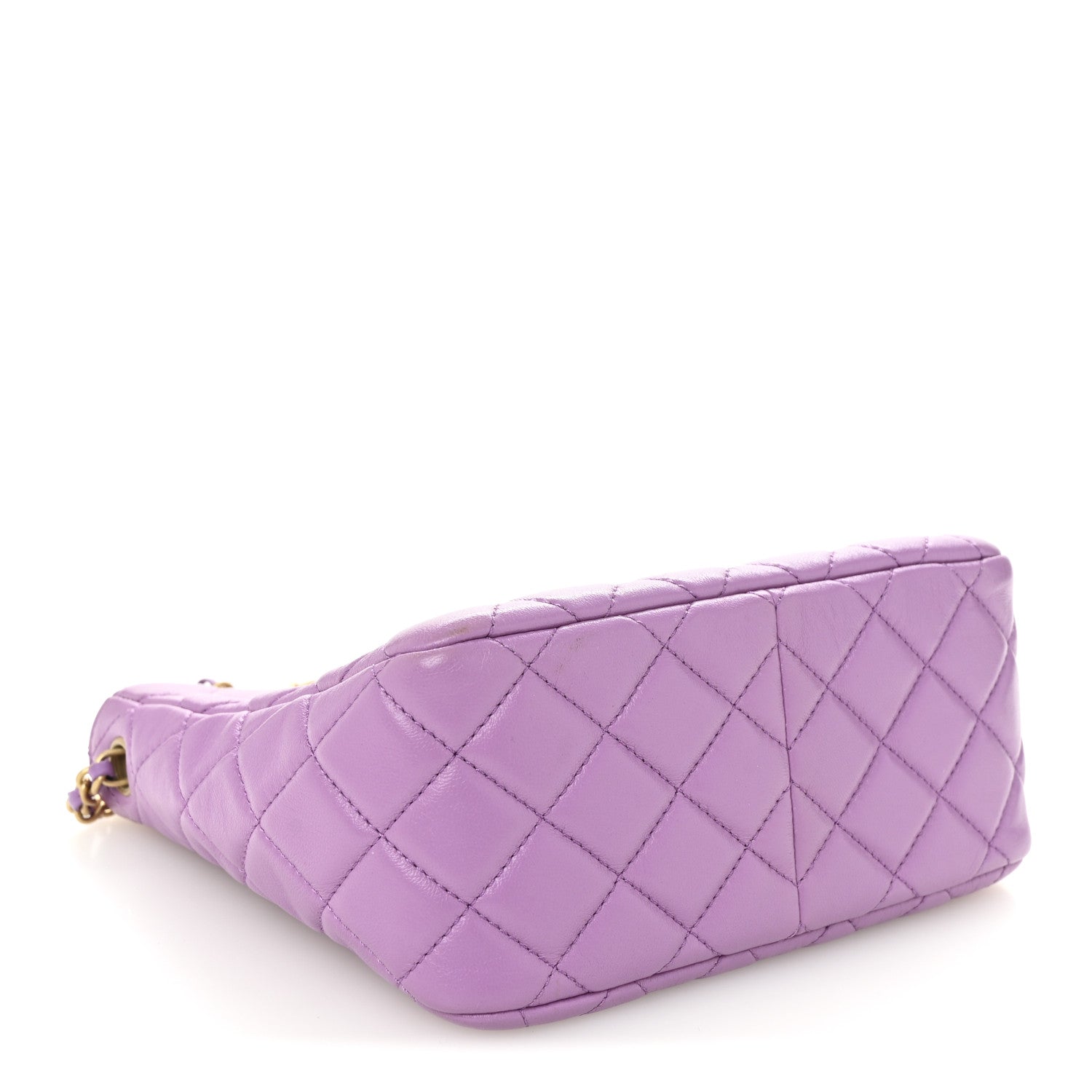 Lambskin Quilted Small Pearl Crush Hobo Purple