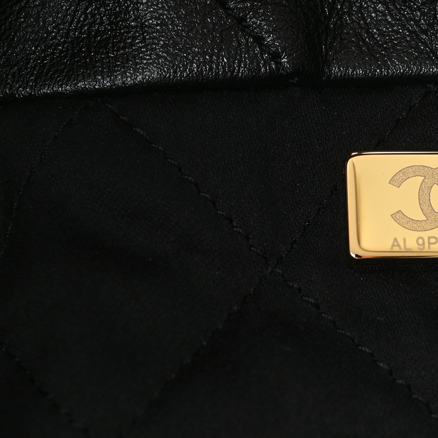 Shiny Calfskin Quilted Small Chanel 22 Black