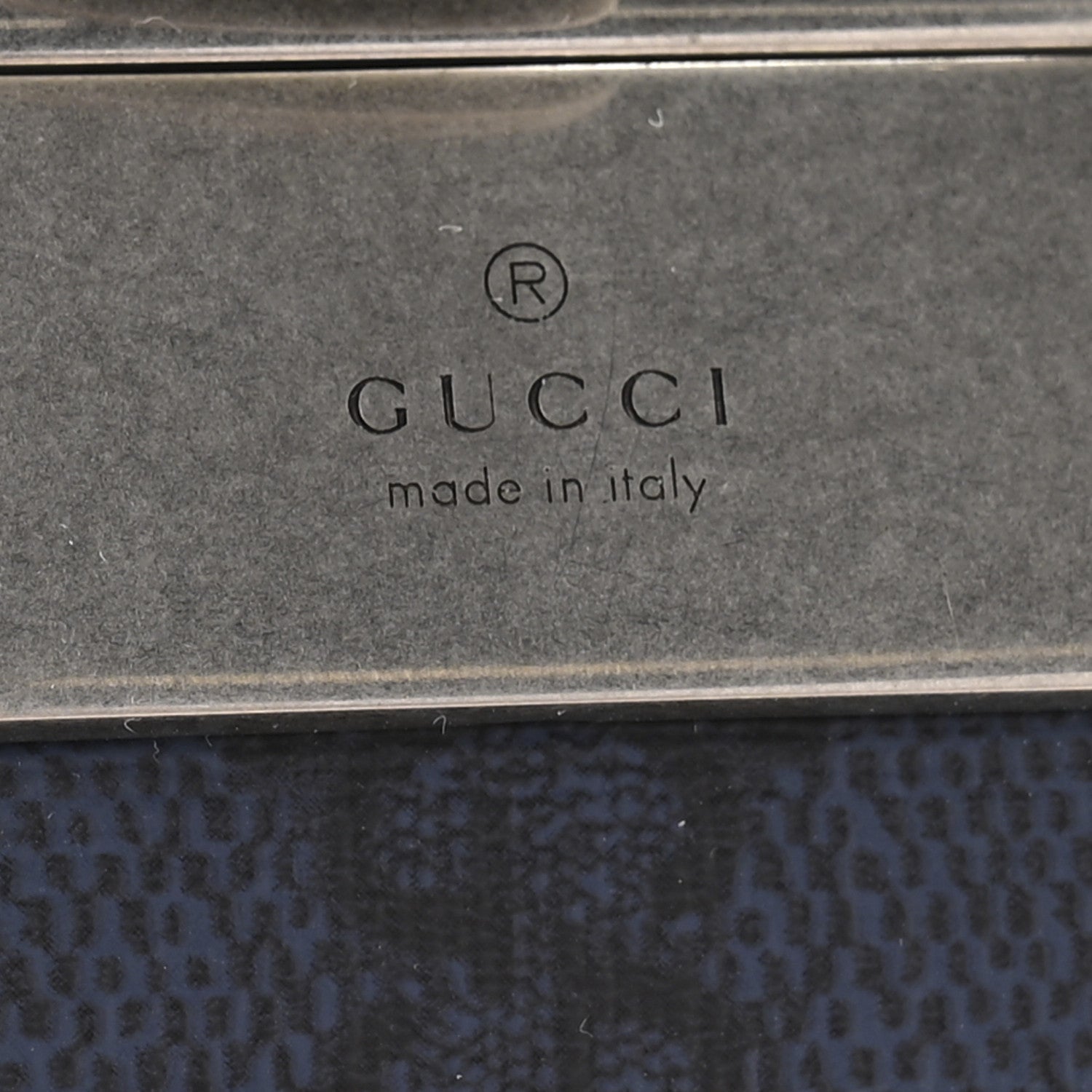 GG Supreme Monogram Plutone Calfskin Palladium Double G Reversible 37mm Belt 90 36 Black Blue