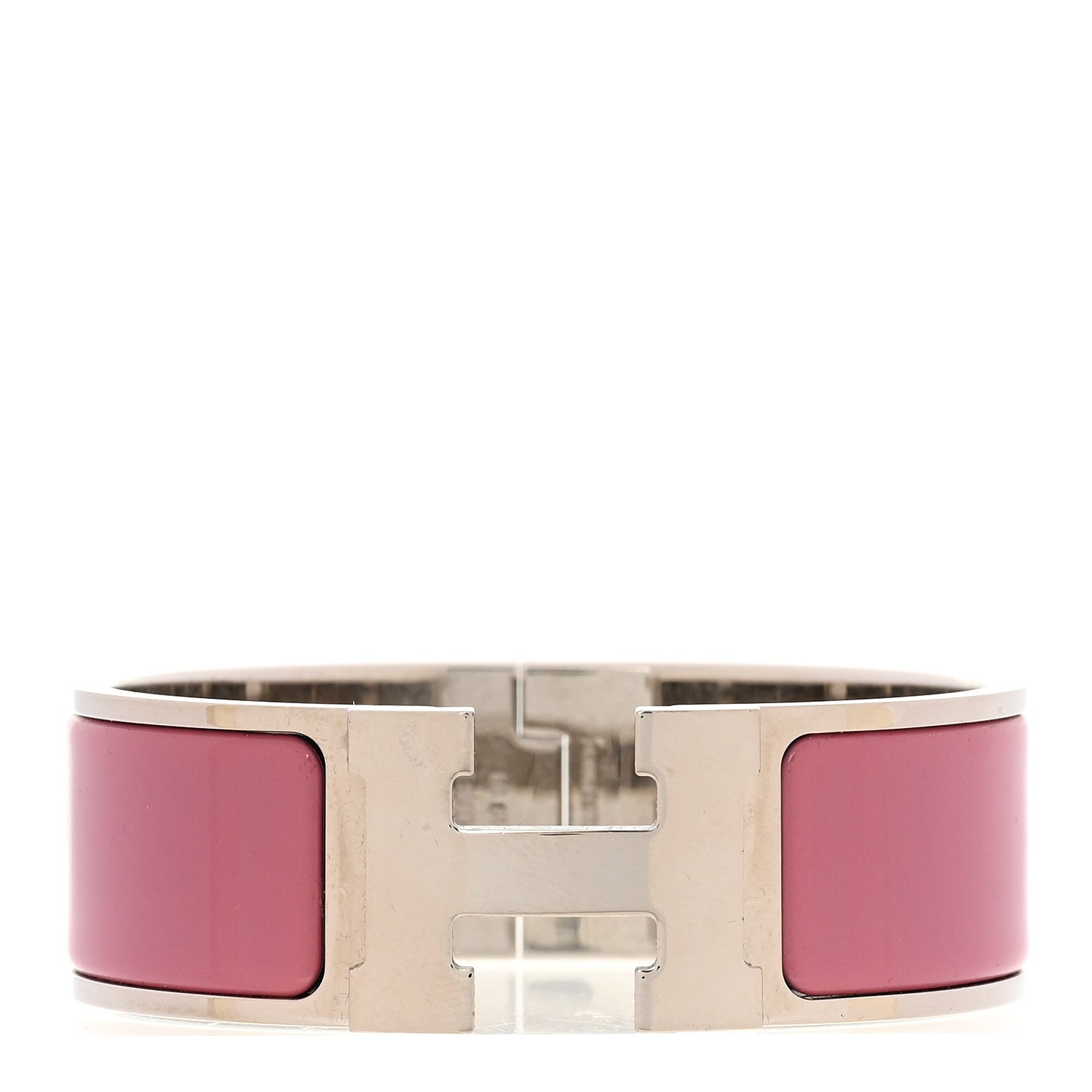 Enamel Wide Clic Clac H Bracelet PM Rose Delirium