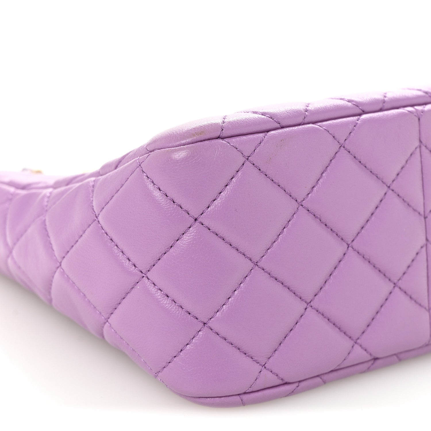 Lambskin Quilted Small Pearl Crush Hobo Purple