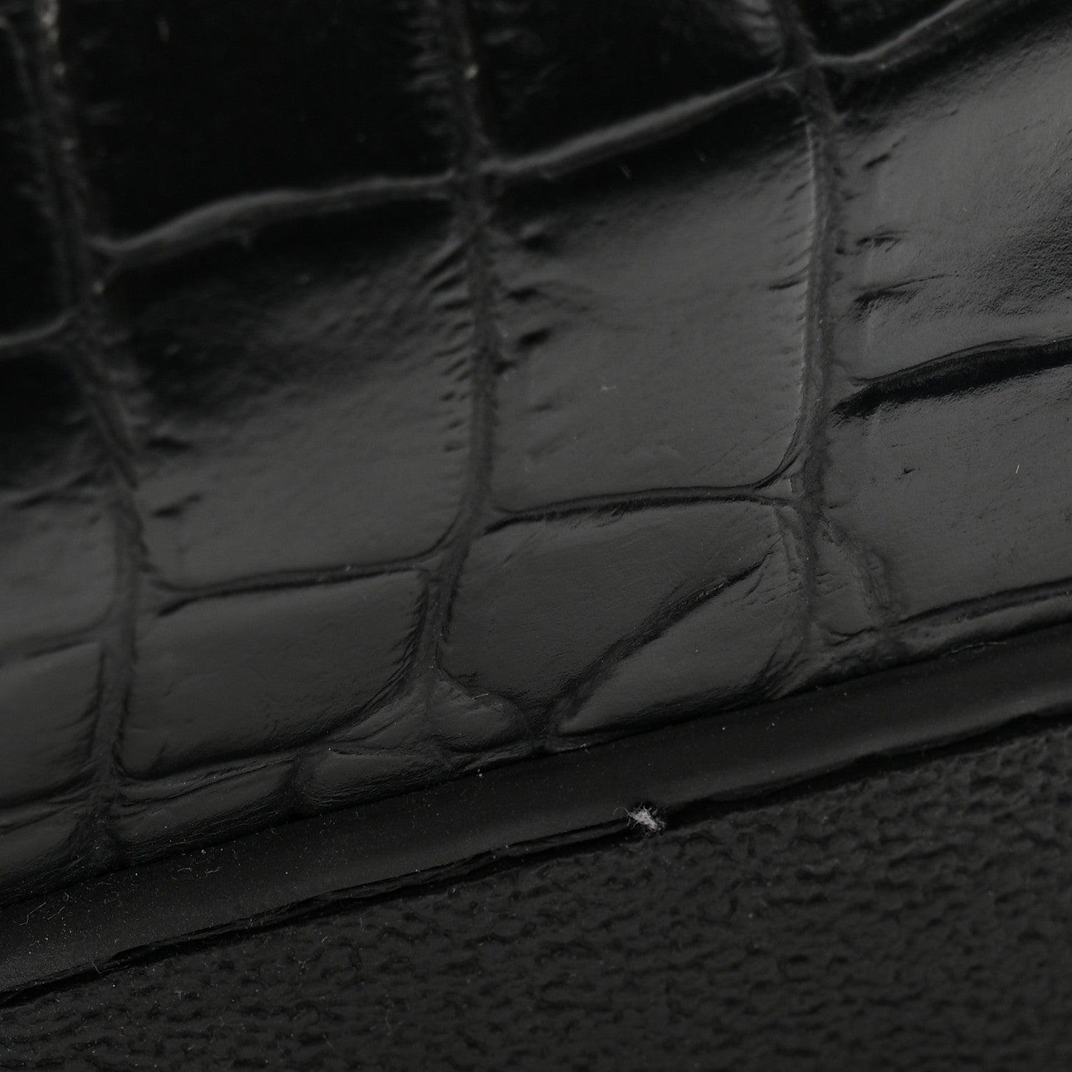 Calfskin Crocodile Embossed Frontrow Mens Sneakers 8 Black