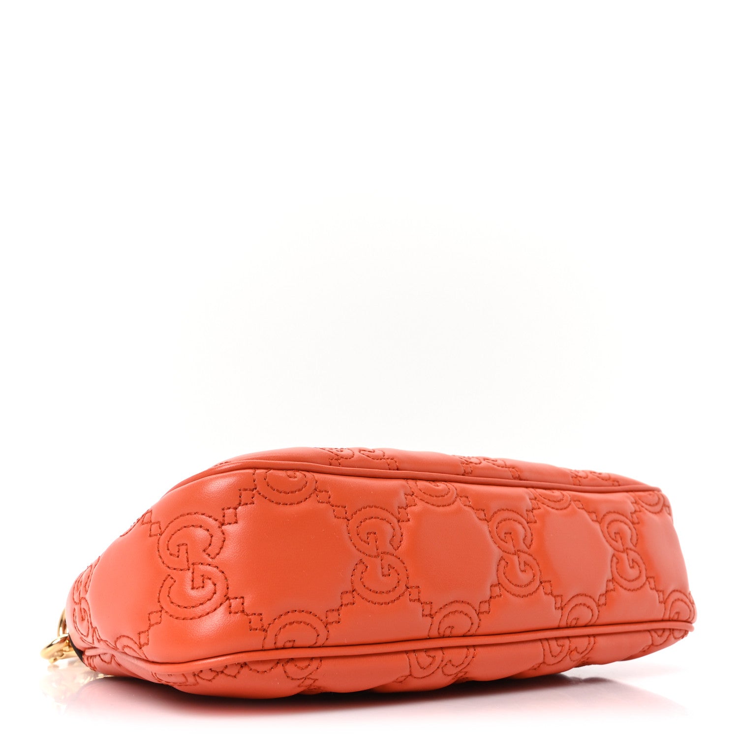 Calfskin GG Matelasse Chain Handbag Deep Orange Natural