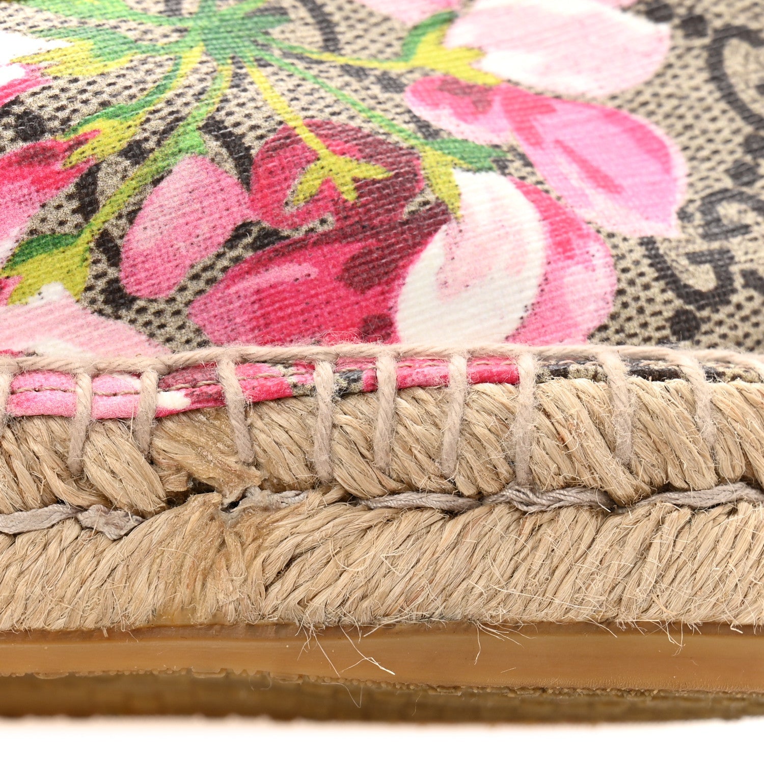 GG Supreme Monogram Blooms Espadrilles 37.5 Beige Multicolor Dry Rose