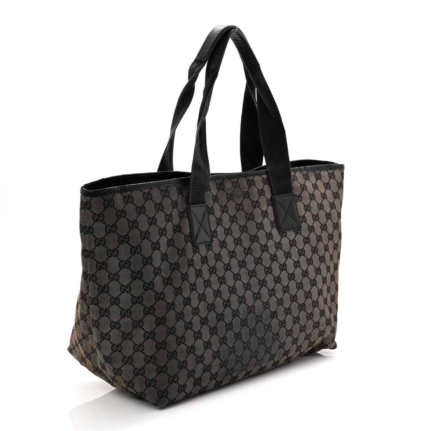 Metallic Monogram Canvas Tote Black