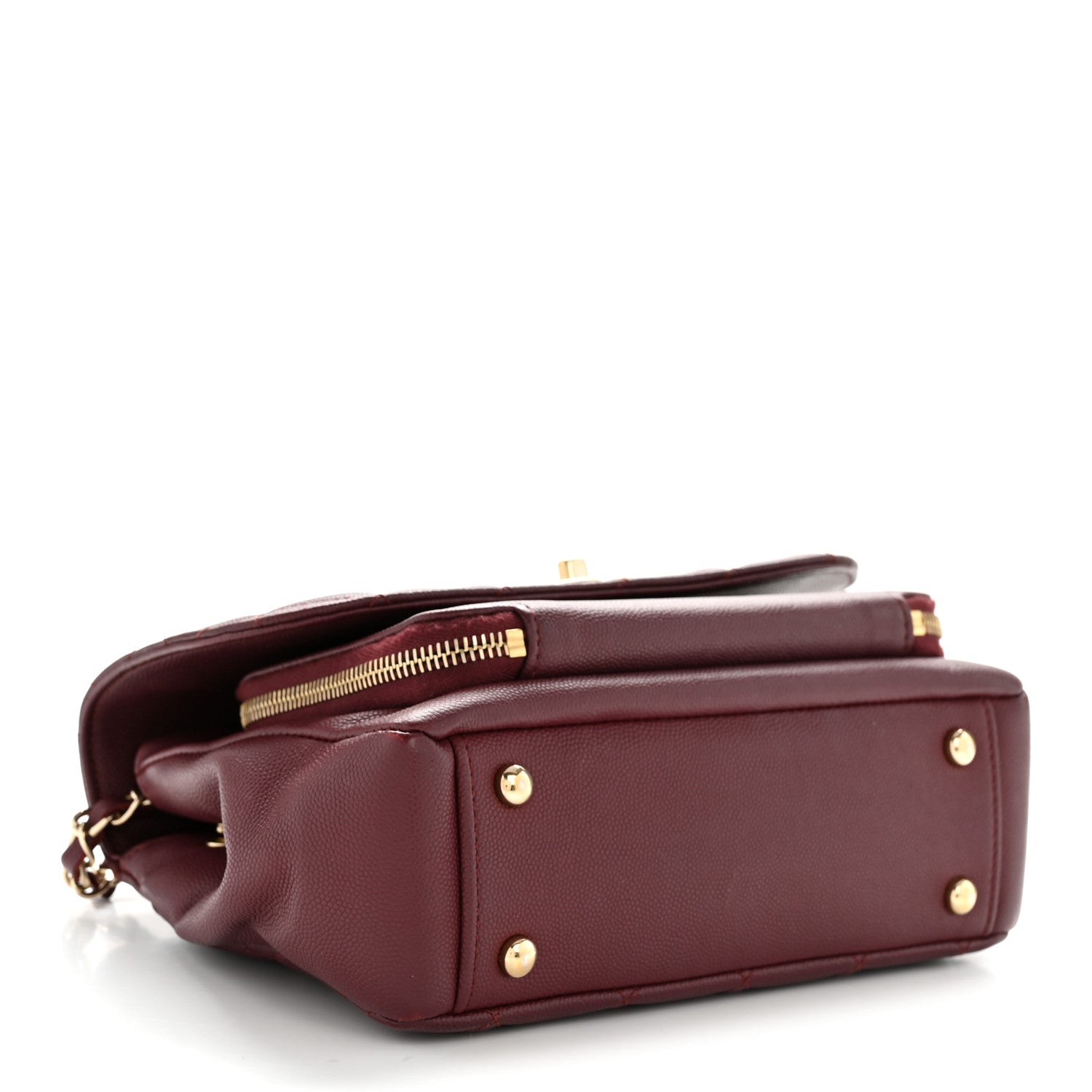 Caviar Quilted Small Business Affinity Flap Burgundy