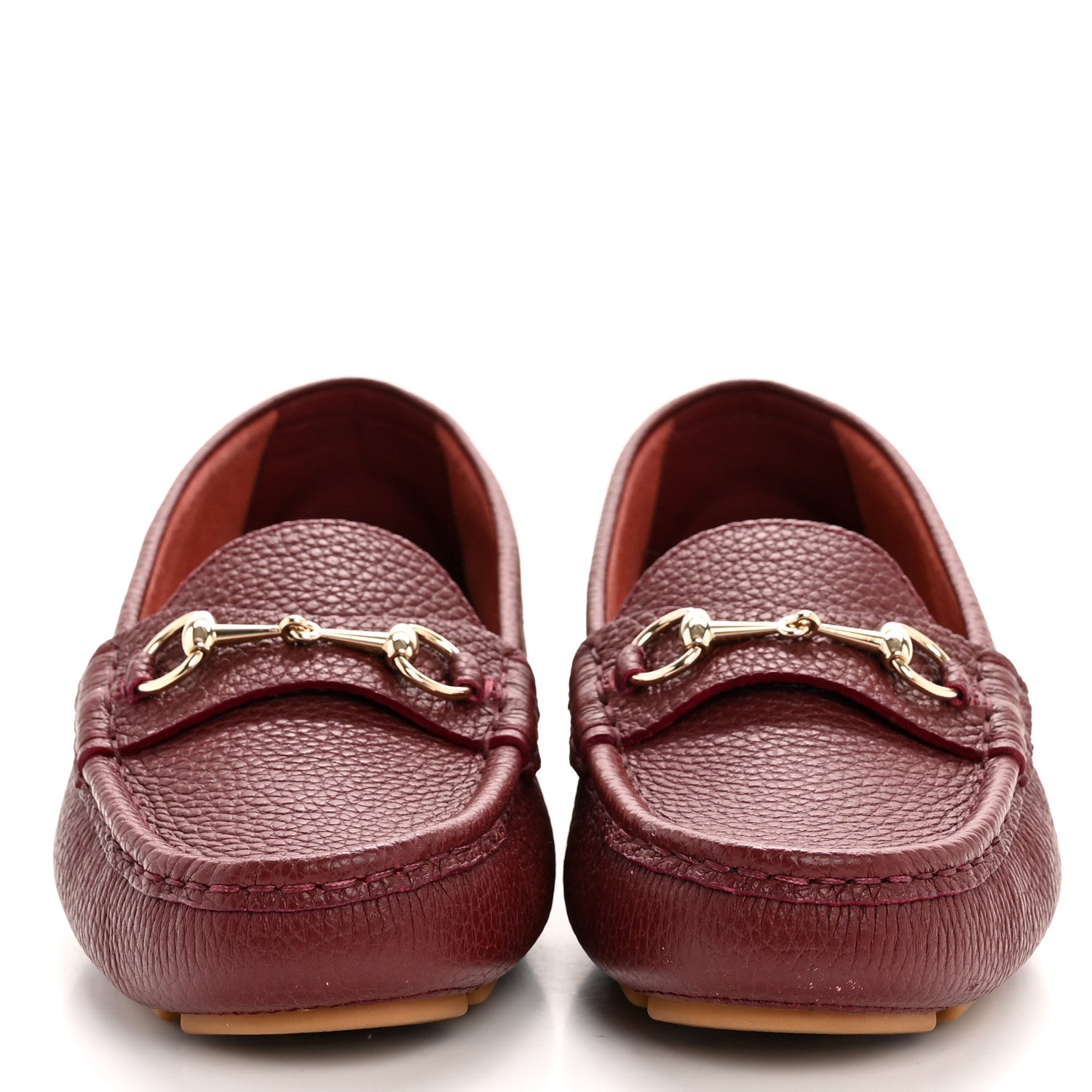 Soft Clove Calfskin Womens Horsebit Driver Loafers 40 Rosso Ancora