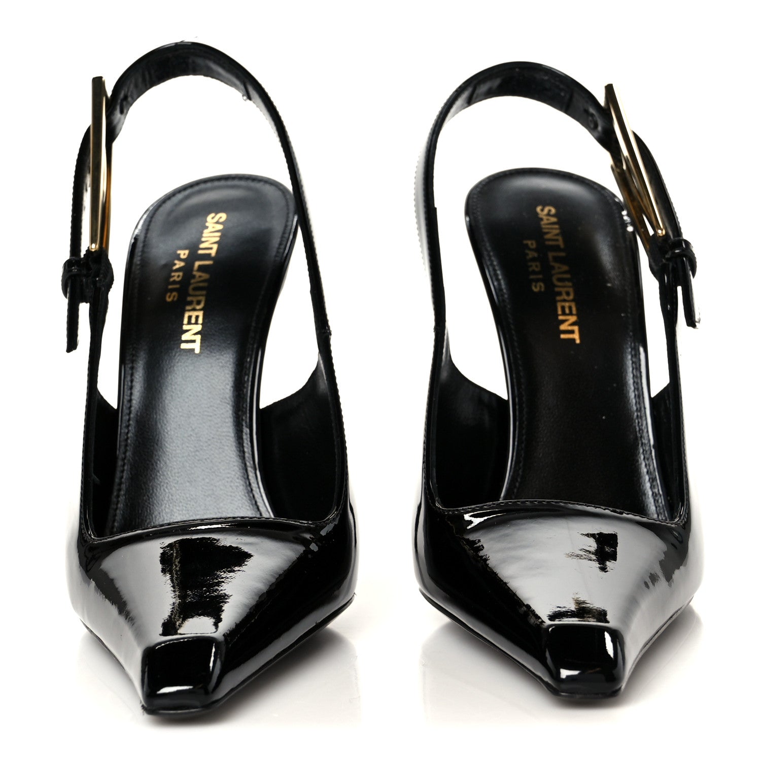 Glazed Calfskin Lee Slingback Pumps 35 Black