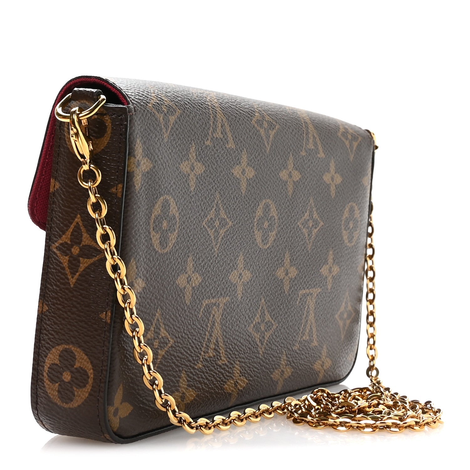 Monogram Pochette Felicie Chain Wallet Fuchsia