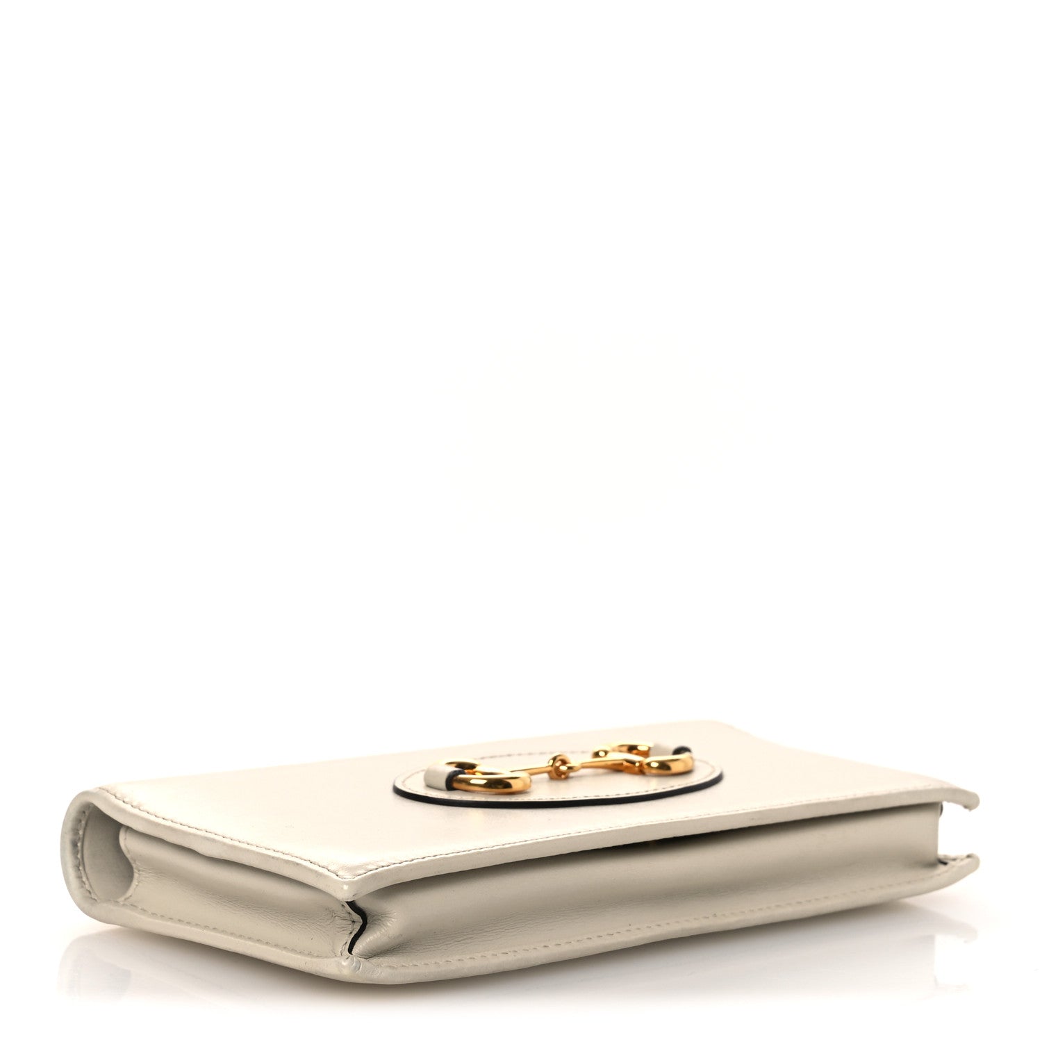 Boarded Plutone Calfskin Horsebit 1955 Wallet On Chain Mystic White