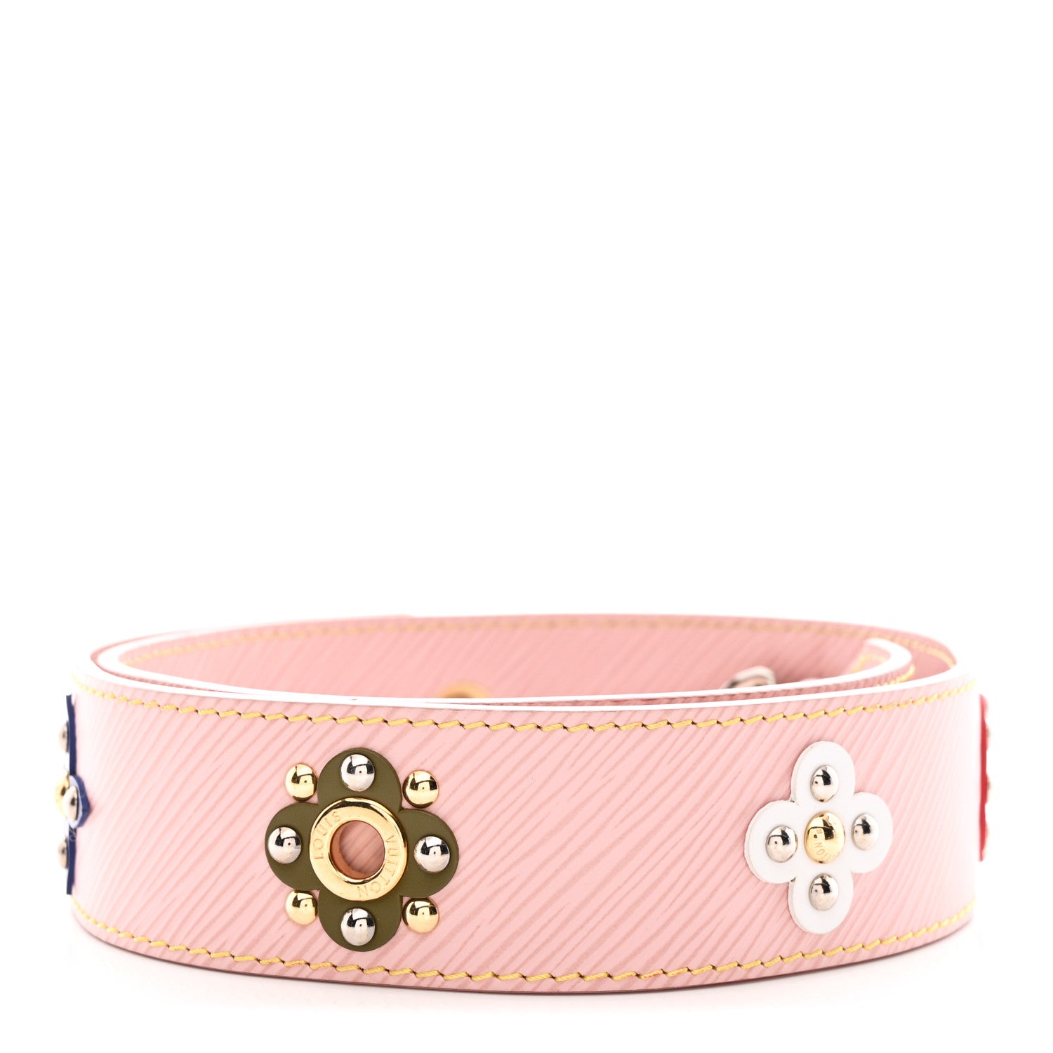 Epi Mechanical Flowers Bandouliere Shoulder Strap Rose Ballerine