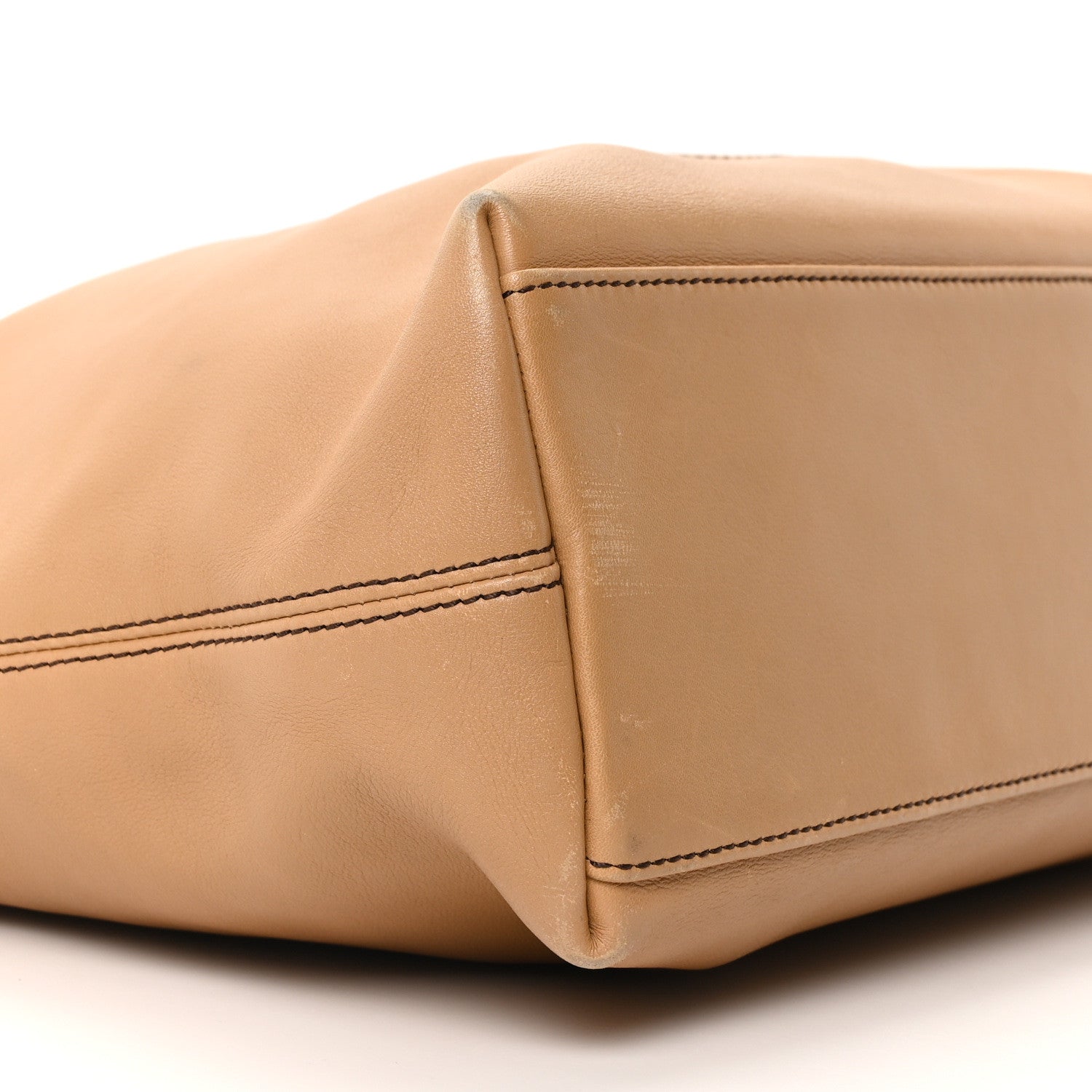 Calfskin CC Tassel Shopping Tote Beige