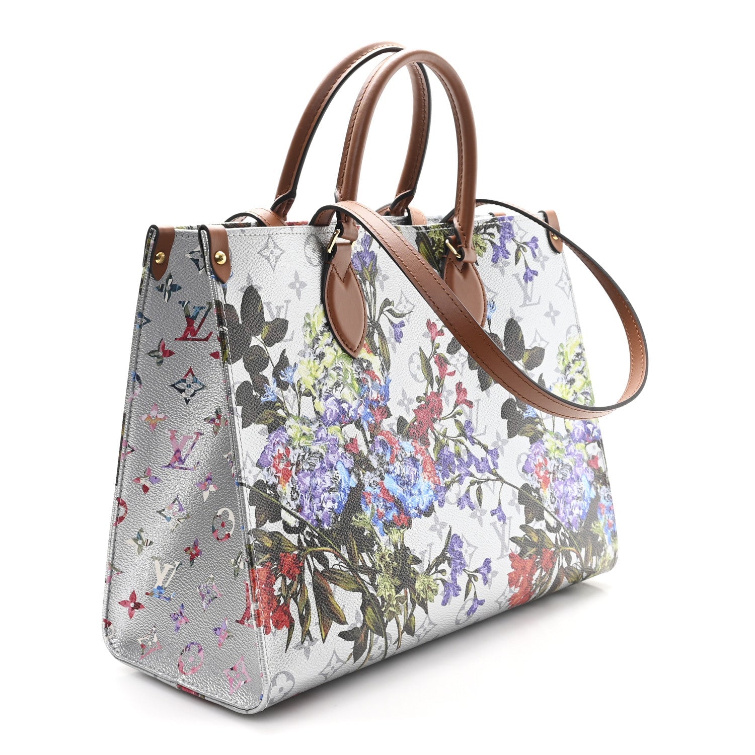 Metallic Monogram LV Garden OnTheGo MM Silver