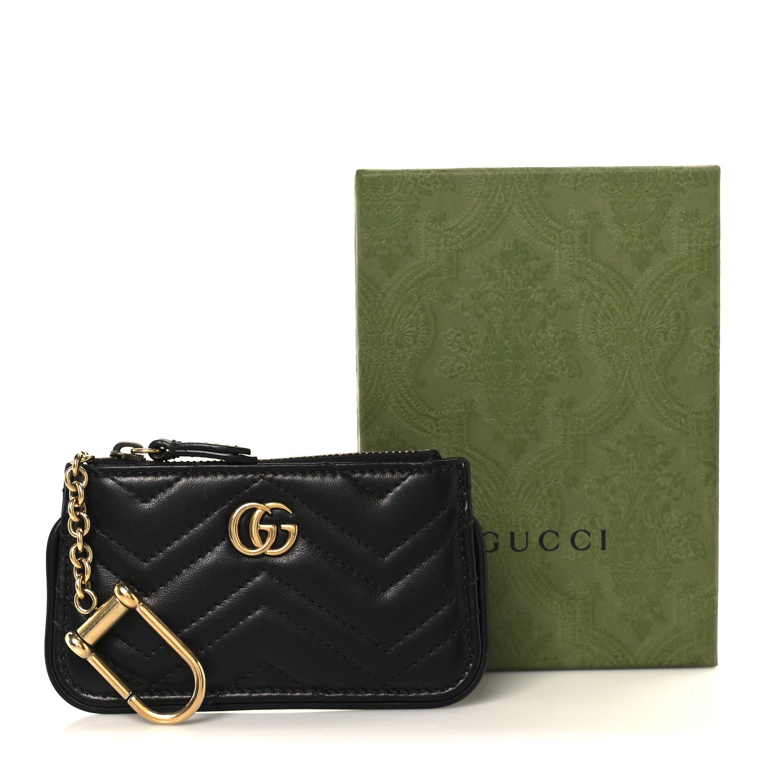 Calfskin Matelasse GG Marmont Key Case Black