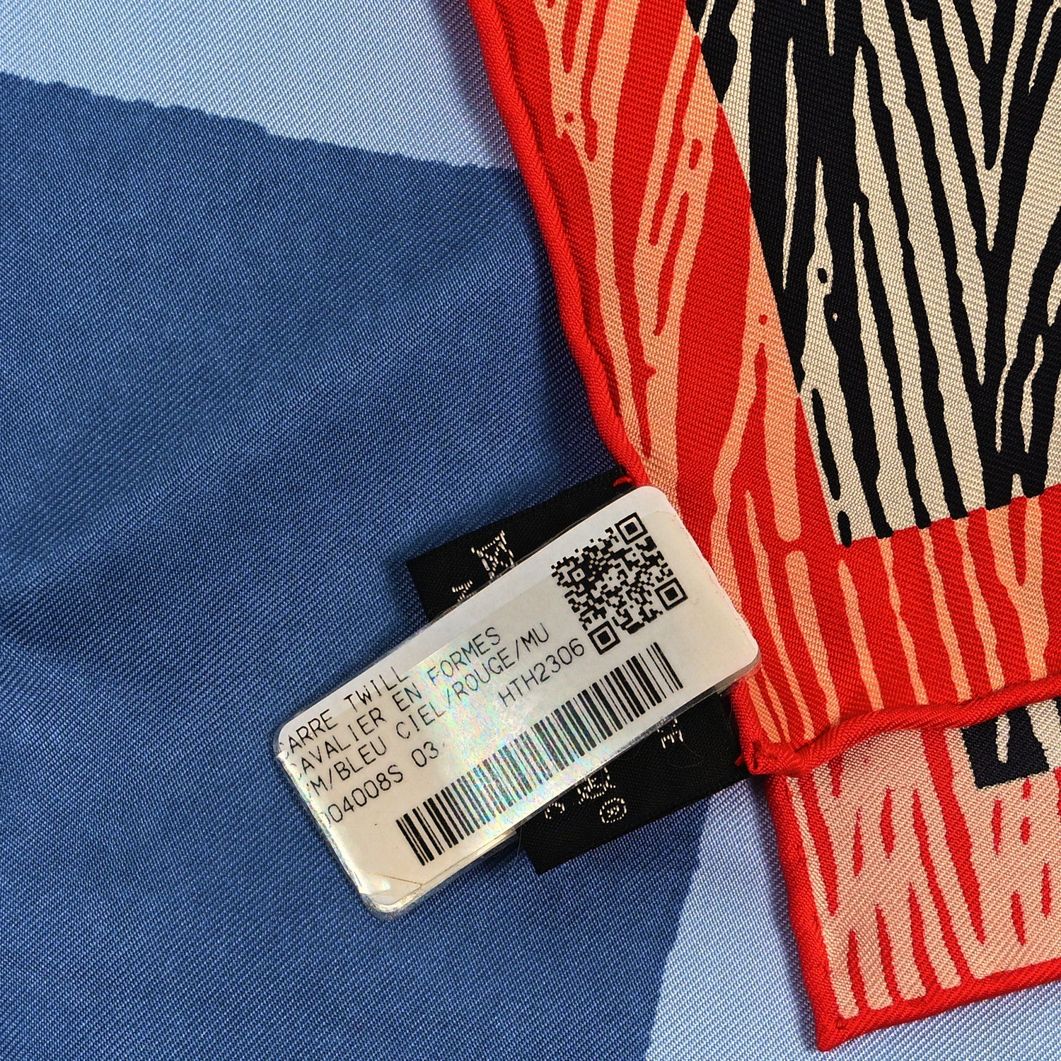 Silk Cavalier En Formes Scarf 90 Bleu Ciel Rouge Multicolor