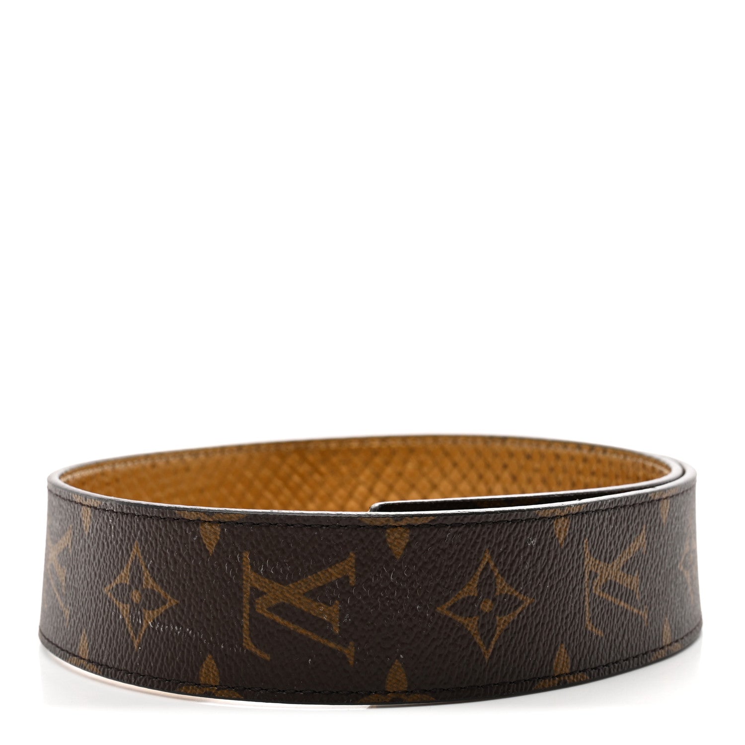 Metallic Snakeskin Monogram Bandouliere Shoulder Strap Gold