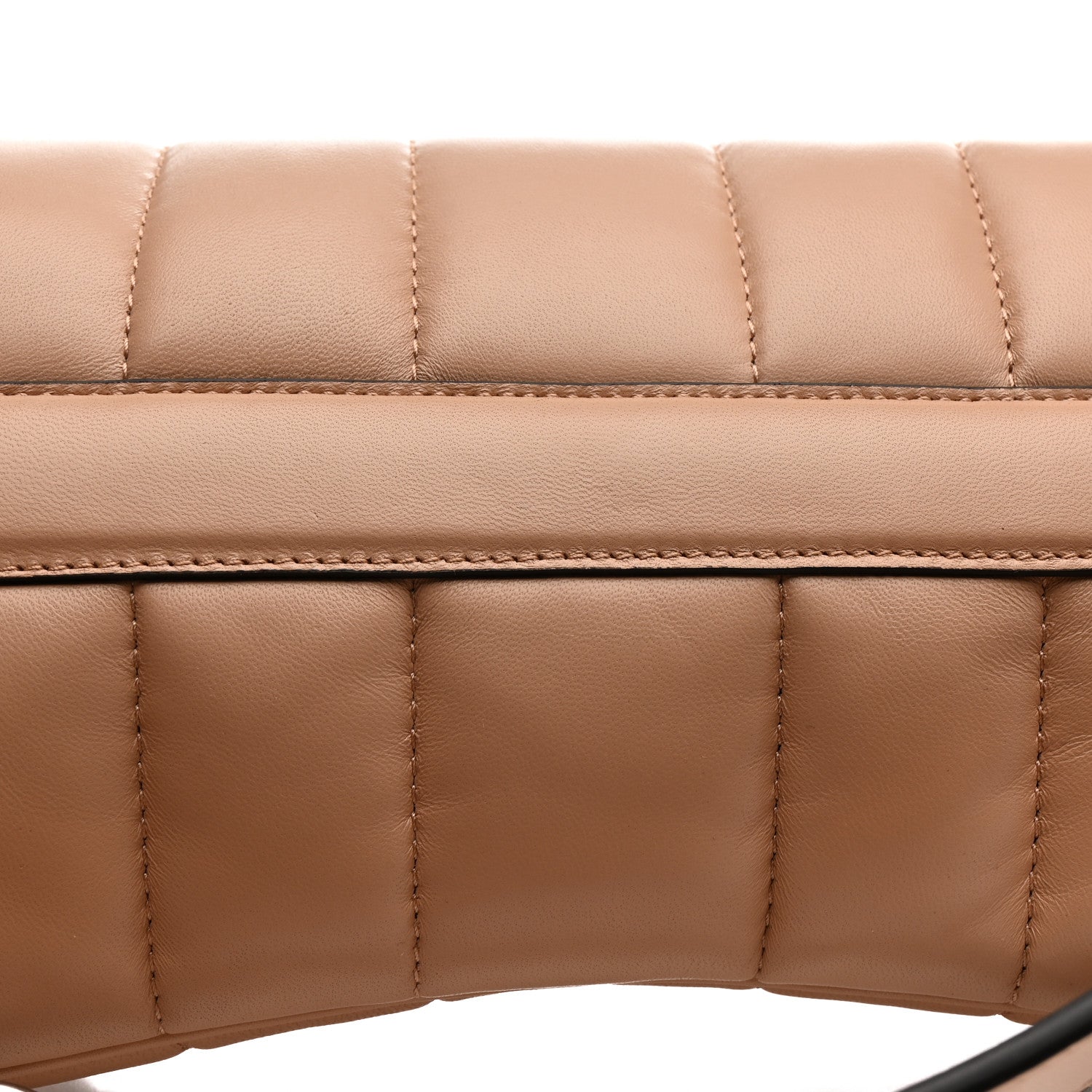Nappa Vertical Matelasse Medium Maxi Horsebit Chain Shoulder Bag Pink Sand