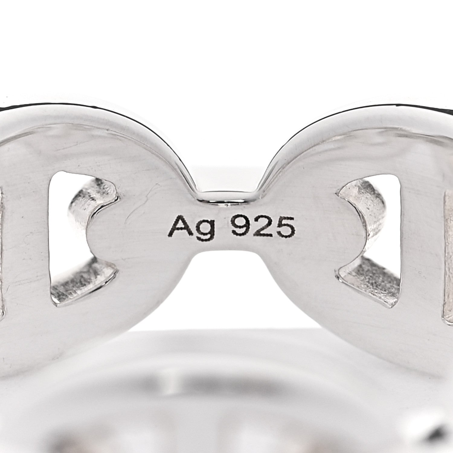 Sterling Silver PM Chaine d'Ancre Enchainee Band Ring 52 6