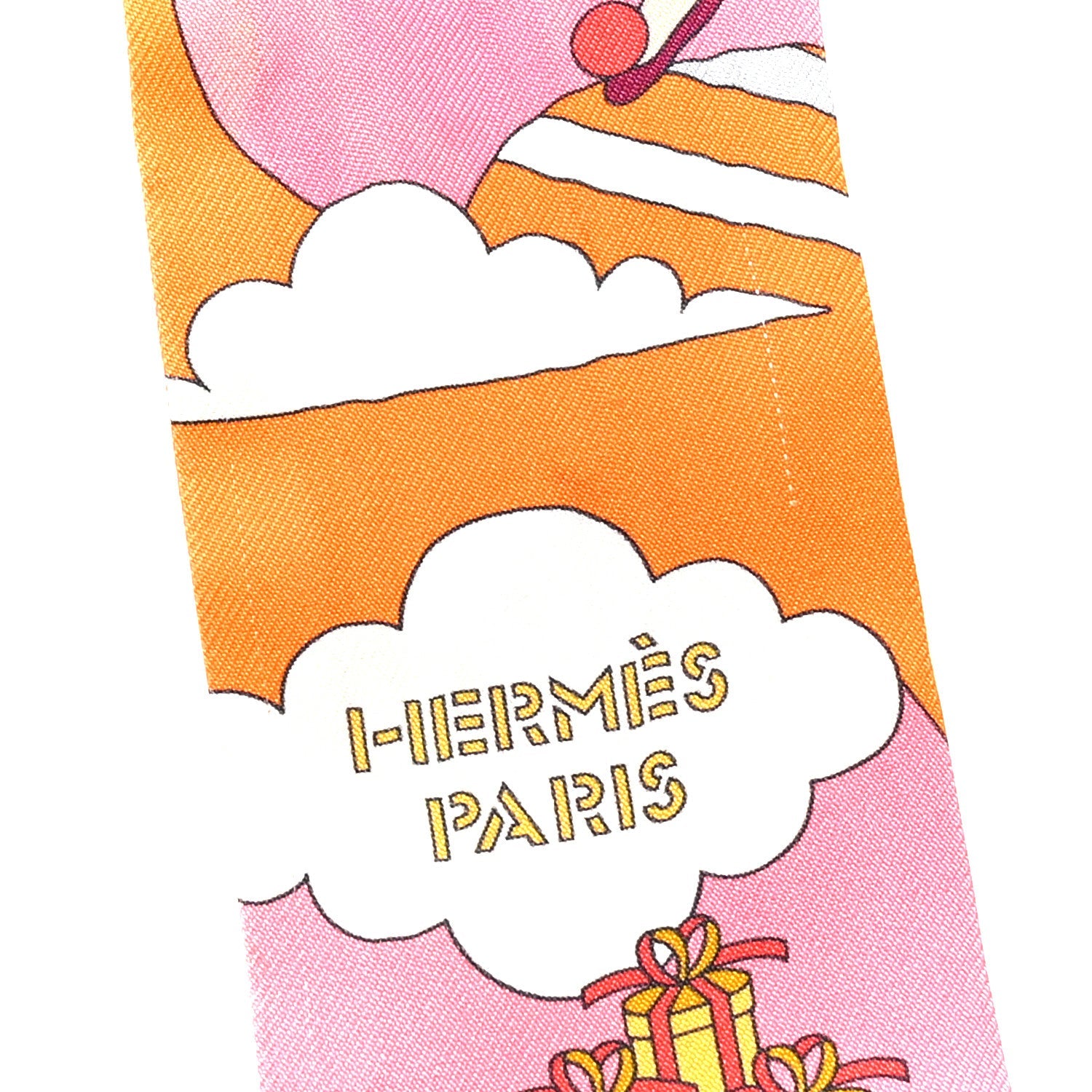 Silk Carres Volants Twilly Orange Rose Malaba