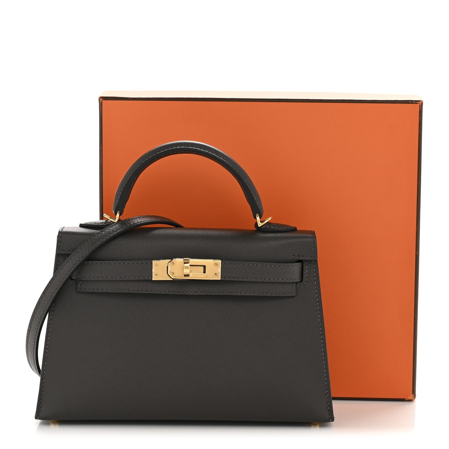 Madame Calfskin Mini Kelly Sellier 20 Graphite
