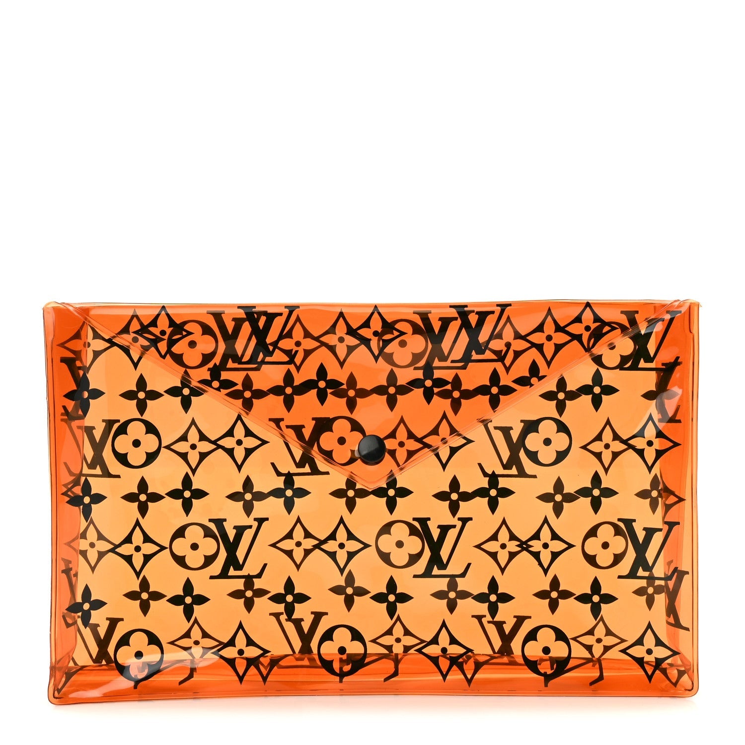 PVC Monogram Printed Envelope Pouch Orange